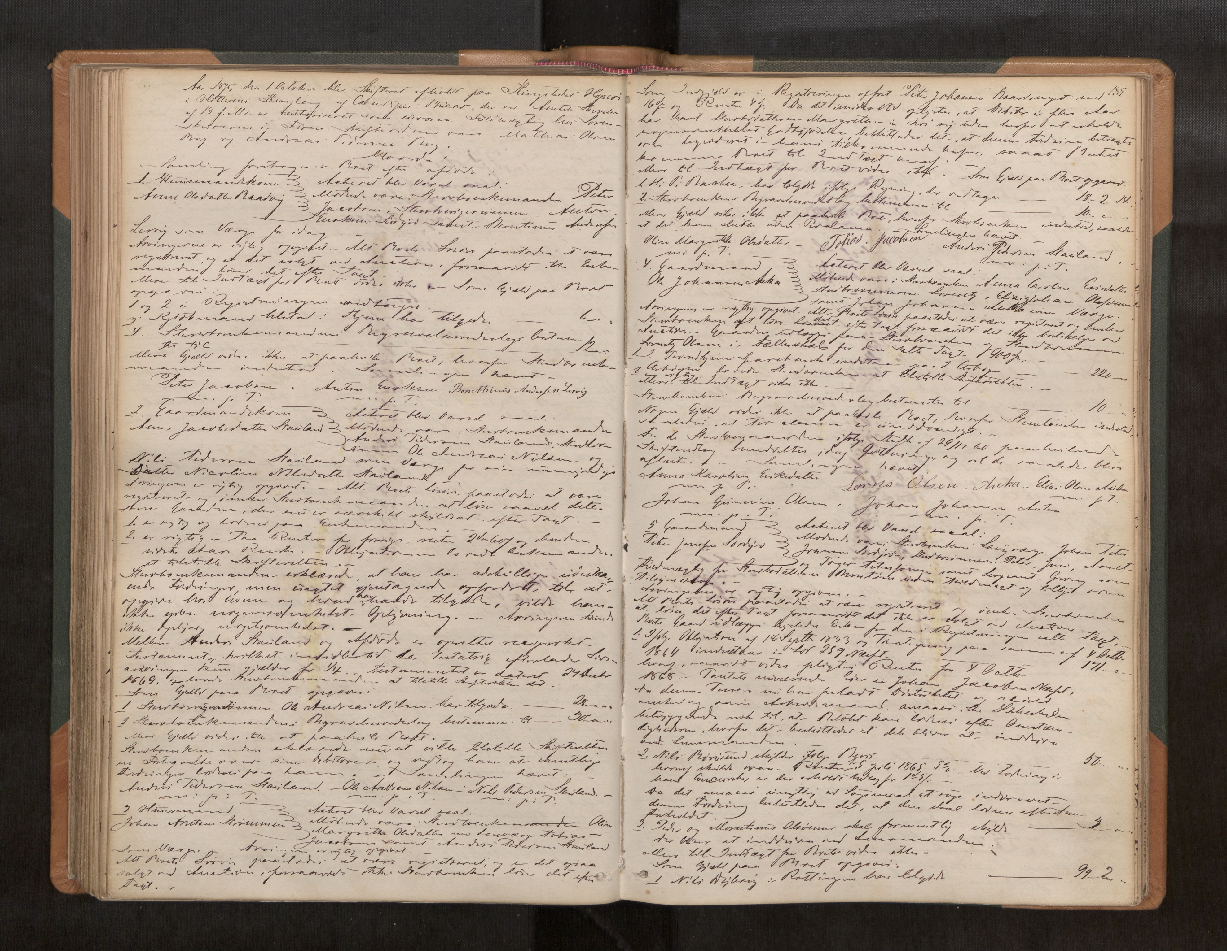 Fosen sorenskriveri, AV/SAT-A-1107/1/3/3B/L0003: Skiftebehandlingsprotokoll, 1867-1879, s. 185
