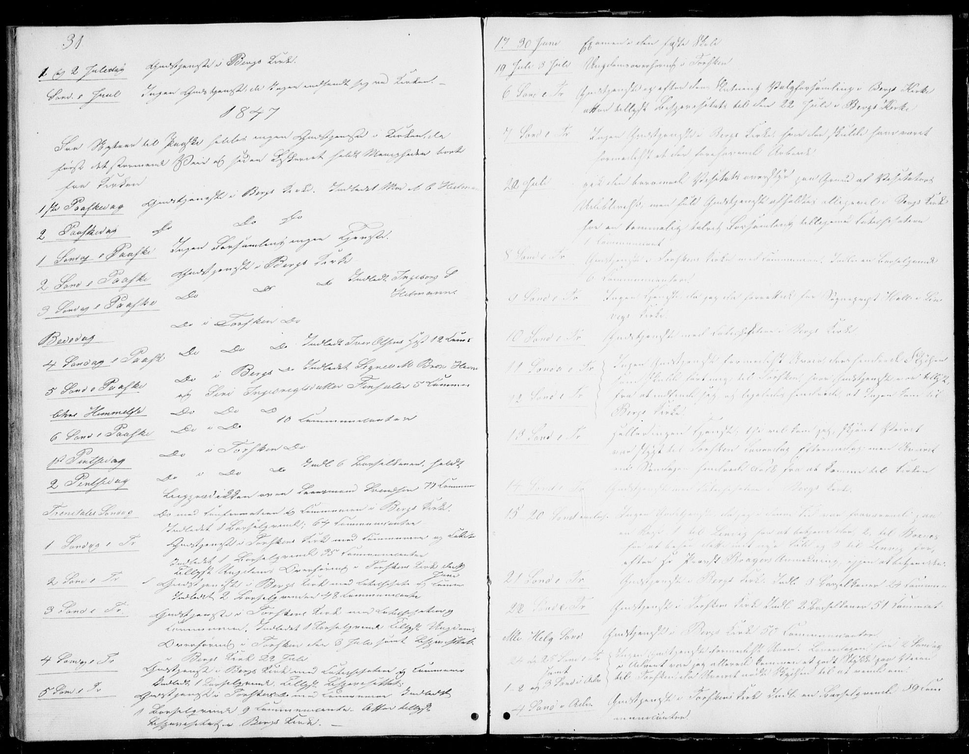 Berg sokneprestkontor, AV/SATØ-S-1318/G/Ga/Gab/L0001klokker: Klokkerbok nr. 1, 1843-1851, s. 31