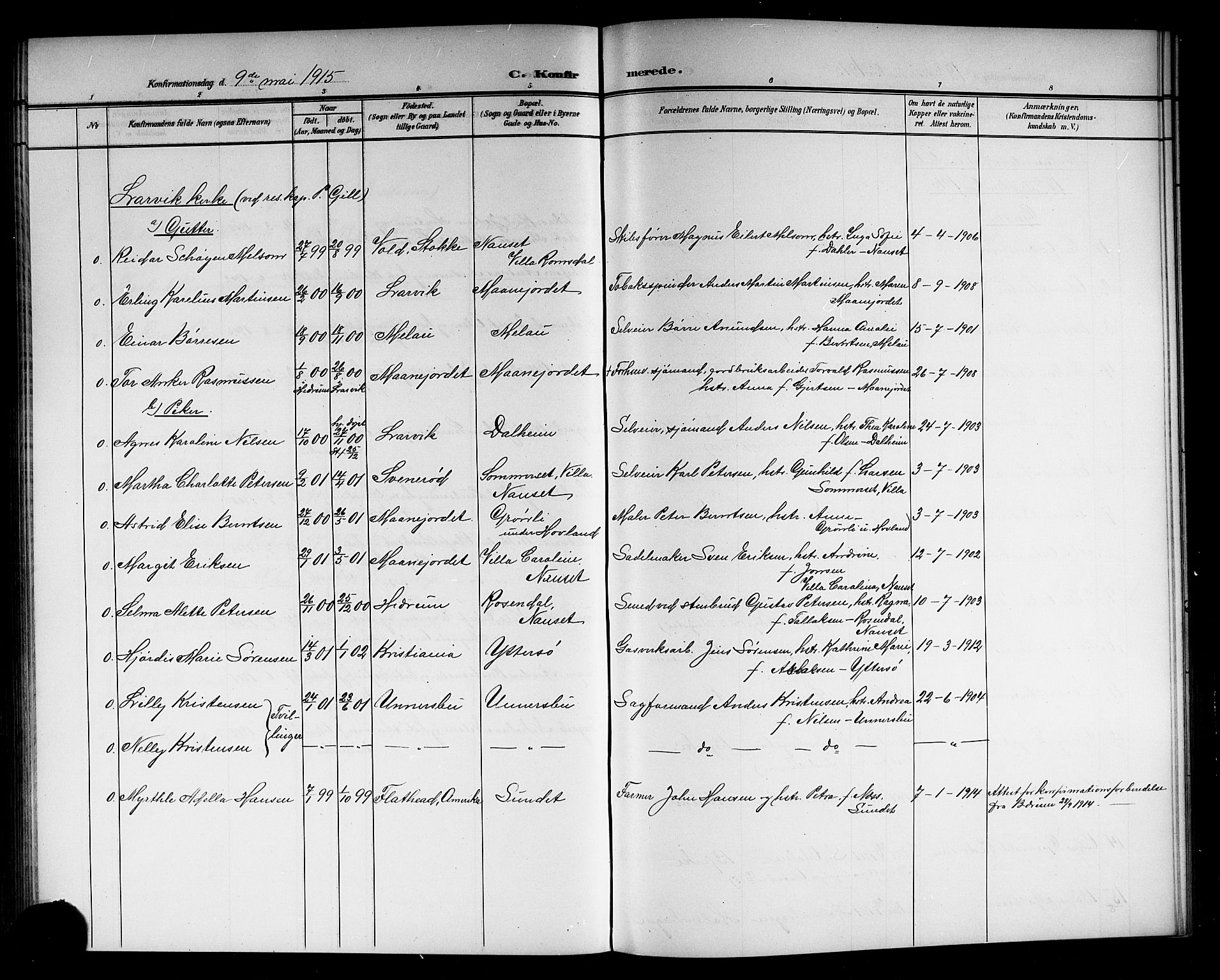 Hedrum kirkebøker, AV/SAKO-A-344/G/Ga/L0004: Klokkerbok nr. I 4, 1902-1915