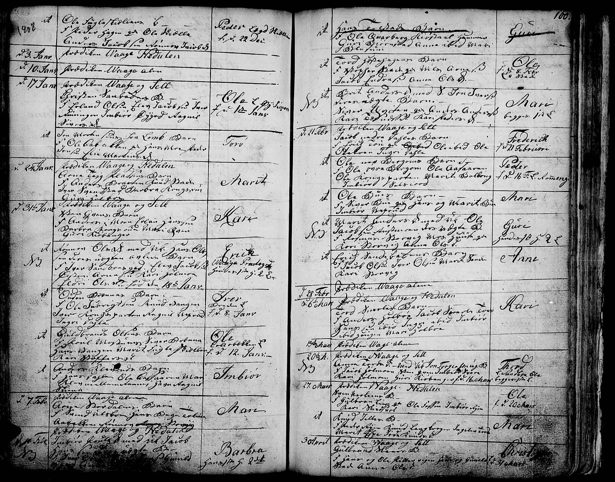Vågå prestekontor, AV/SAH-PREST-076/H/Ha/Haa/L0001: Ministerialbok nr. 1, 1739-1810, s. 160