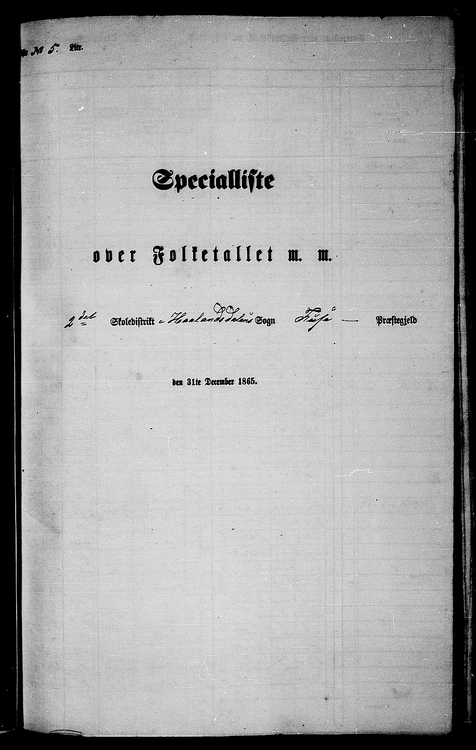 RA, Folketelling 1865 for 1241P Fusa prestegjeld, 1865, s. 65
