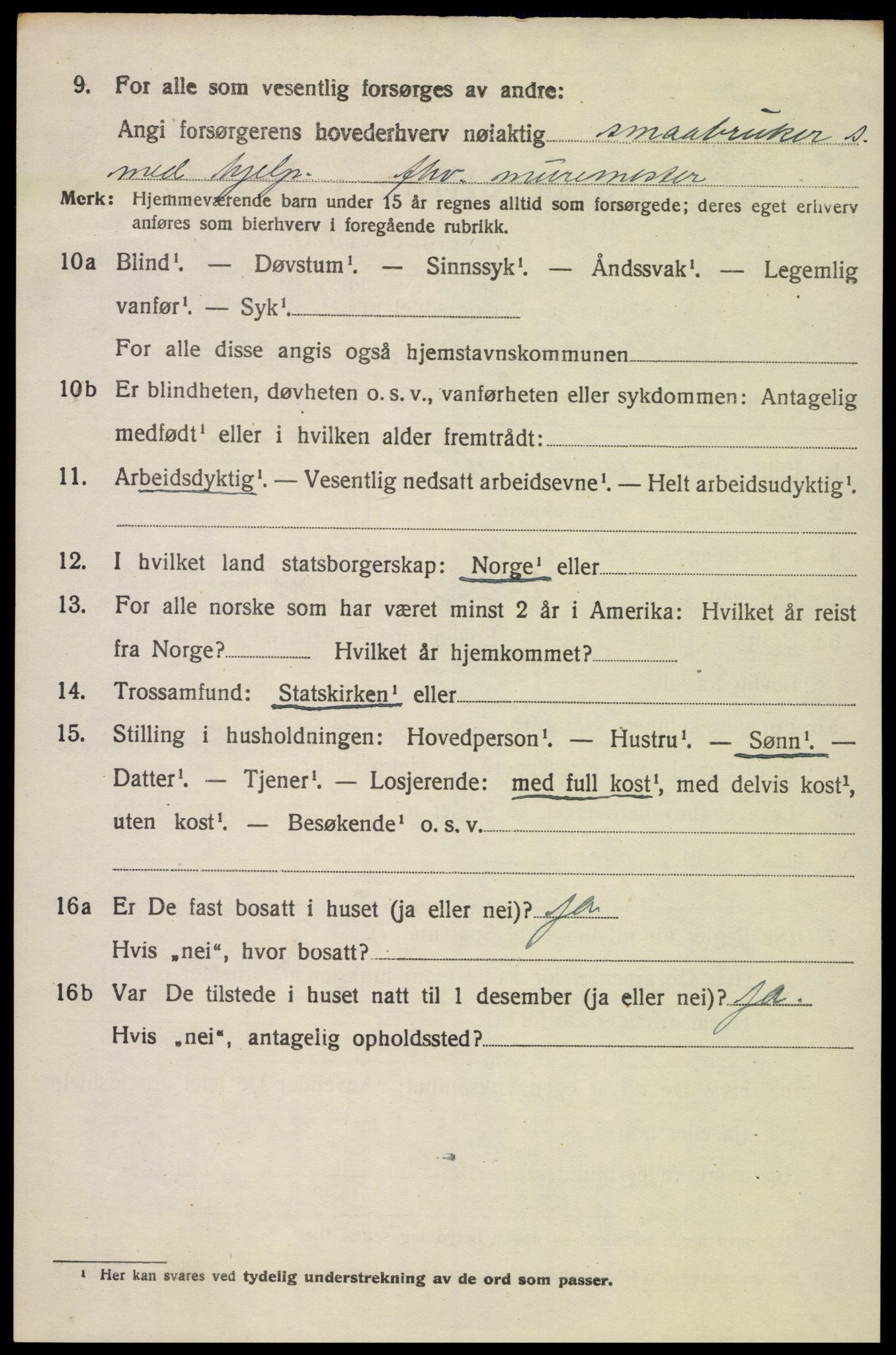 SAK, Folketelling 1920 for 0933 Herefoss herred, 1920, s. 937