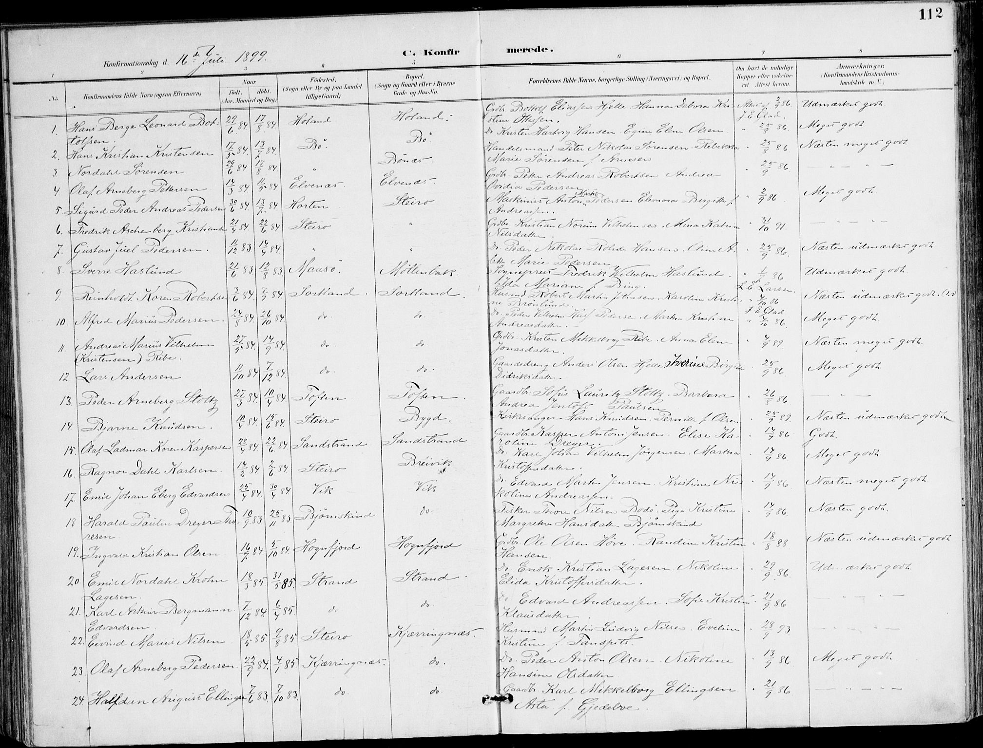 Ministerialprotokoller, klokkerbøker og fødselsregistre - Nordland, SAT/A-1459/895/L1372: Ministerialbok nr. 895A07, 1894-1914, s. 112