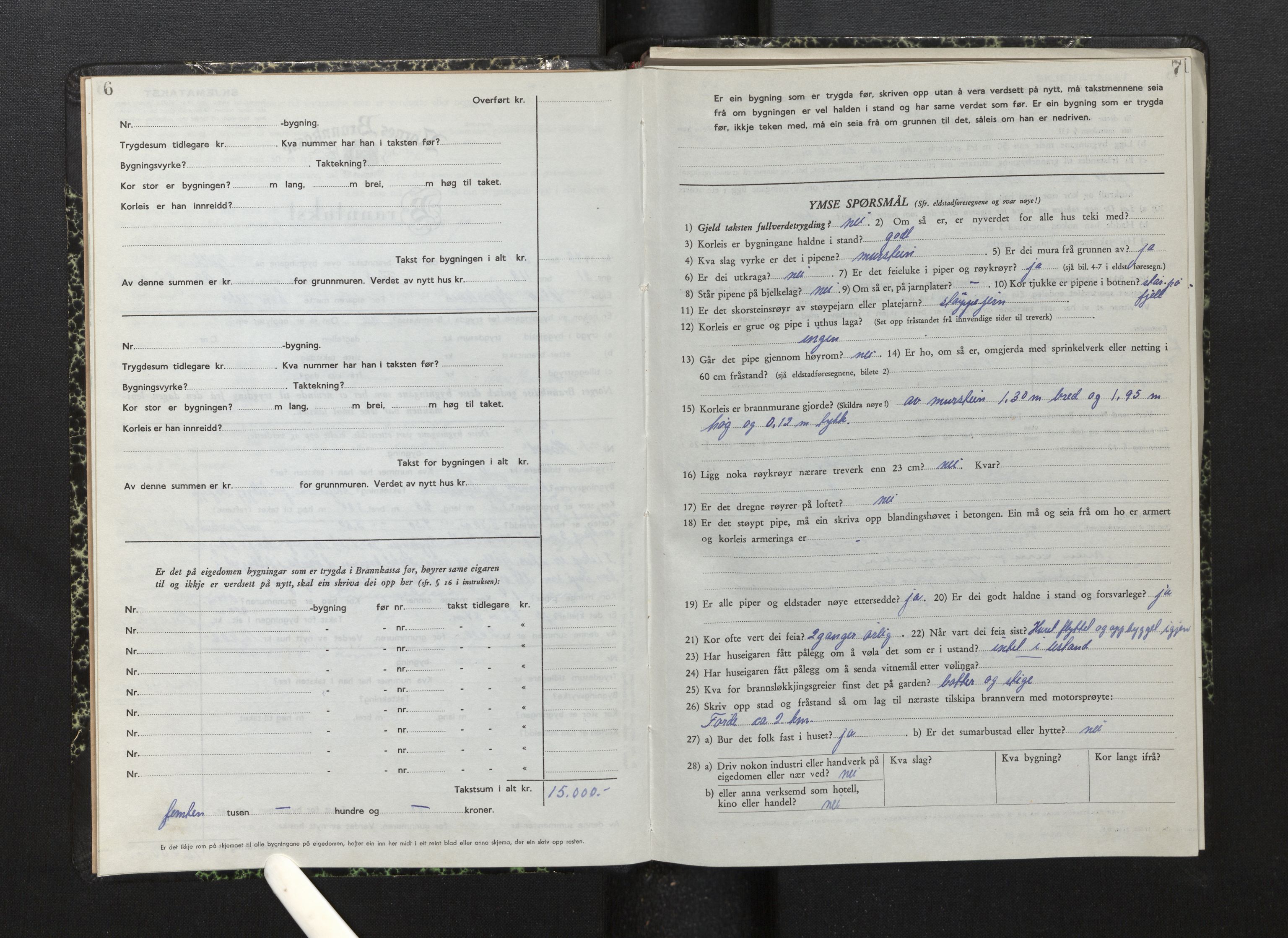 Lensmannen i Førde, SAB/A-27401/0012/L0011: Branntakstprotokoll, skjematakst, 1948-1954, s. 6-7