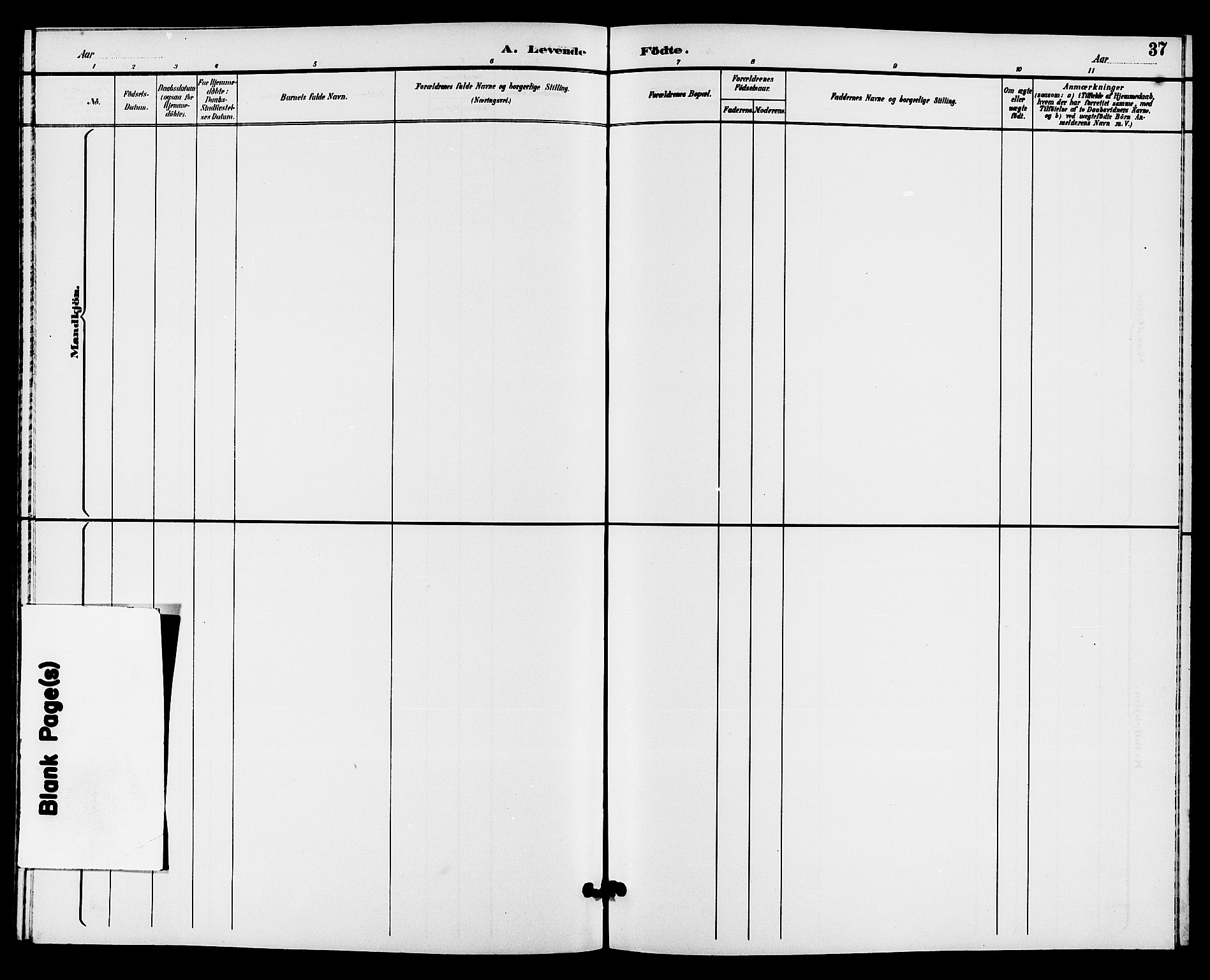 Hjartdal kirkebøker, SAKO/A-270/G/Gc/L0003: Klokkerbok nr. III 3, 1890-1907, s. 37