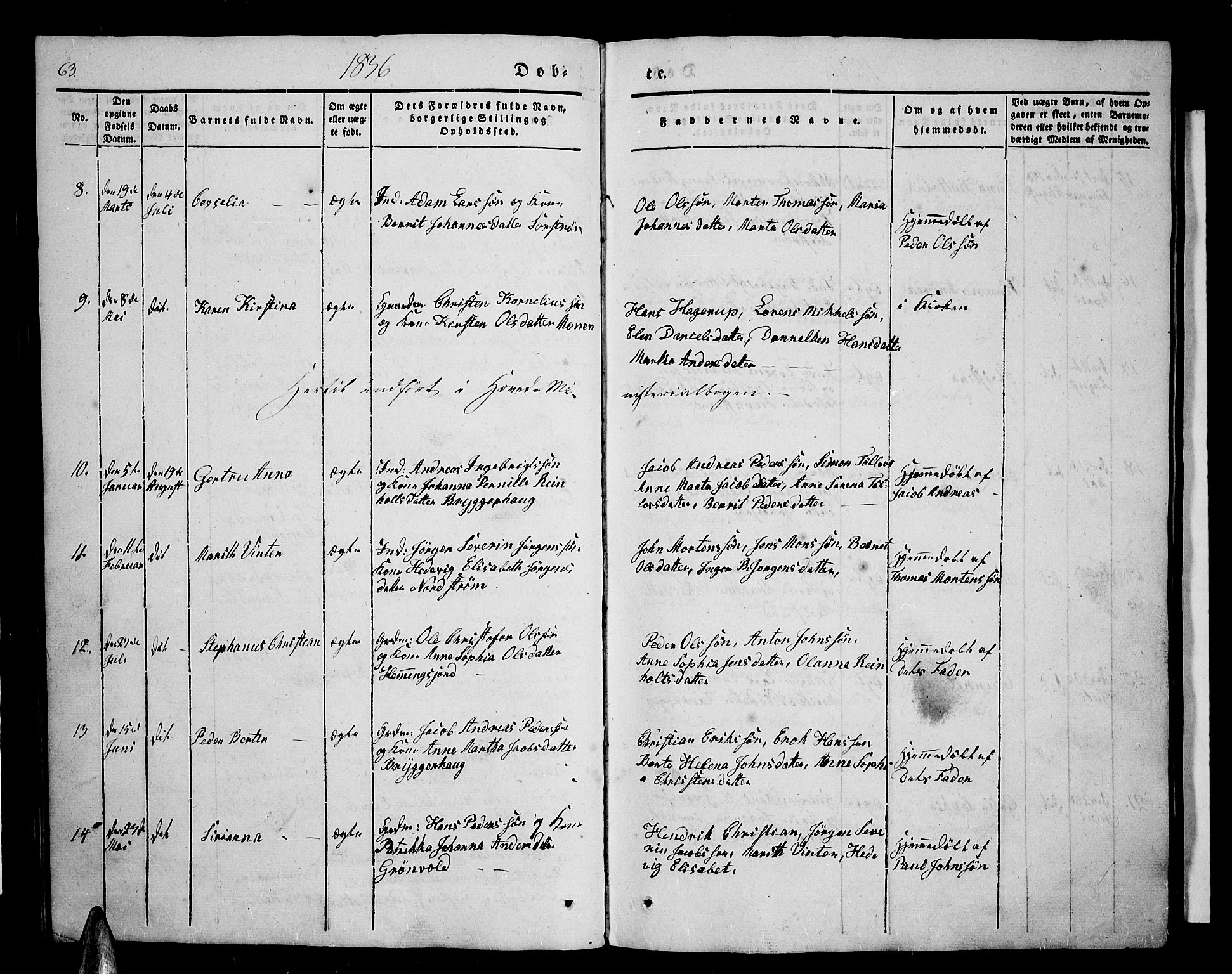 Tranøy sokneprestkontor, AV/SATØ-S-1313/I/Ia/Iab/L0001klokker: Klokkerbok nr. 1, 1835-1853, s. 63