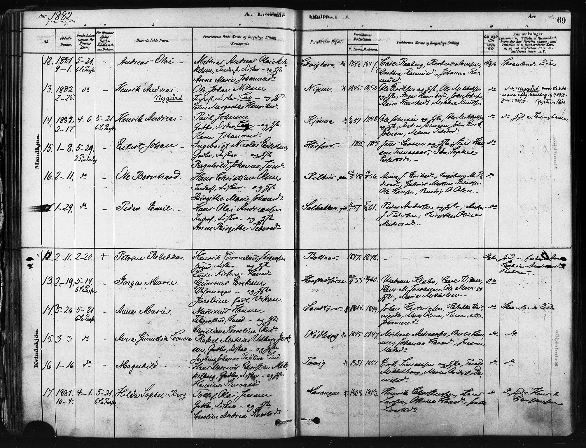 Trondenes sokneprestkontor, AV/SATØ-S-1319/H/Ha/L0014kirke: Ministerialbok nr. 14, 1878-1889, s. 69