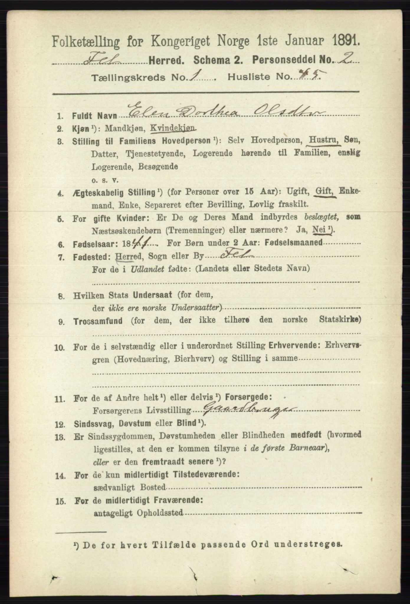 RA, Folketelling 1891 for 0227 Fet herred, 1891, s. 344