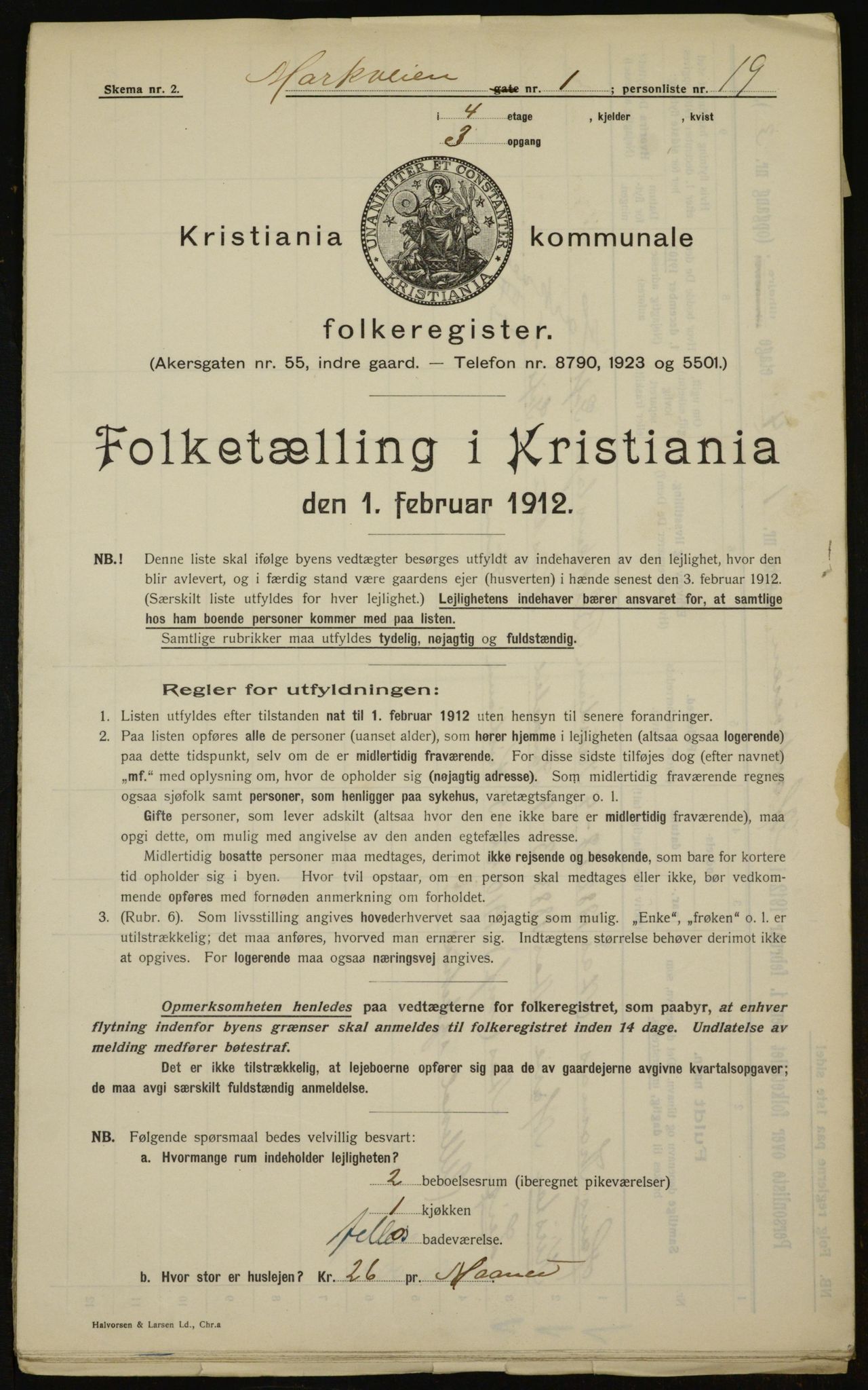 OBA, Kommunal folketelling 1.2.1912 for Kristiania, 1912, s. 63360