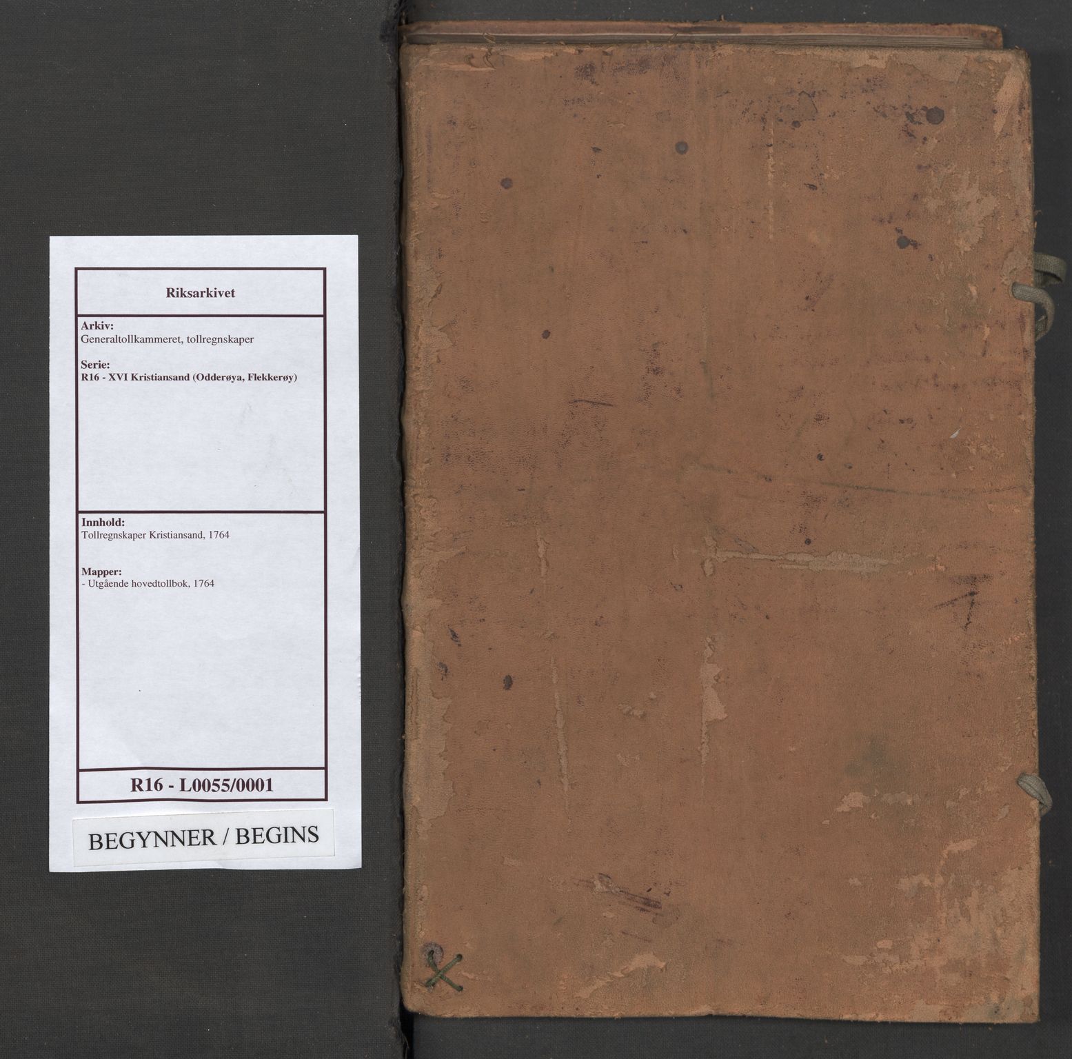 Generaltollkammeret, tollregnskaper, AV/RA-EA-5490/R16/L0055/0001: Tollregnskaper Kristiansand / Utgående hovedtollbok, 1764, s. uindeksert