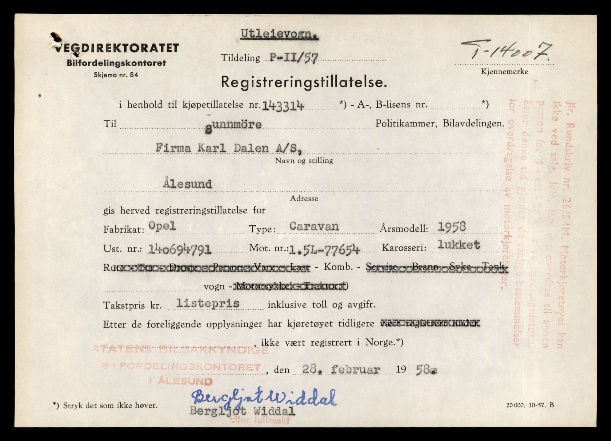 Møre og Romsdal vegkontor - Ålesund trafikkstasjon, AV/SAT-A-4099/F/Fe/L0042: Registreringskort for kjøretøy T 13906 - T 14079, 1927-1998, s. 1431