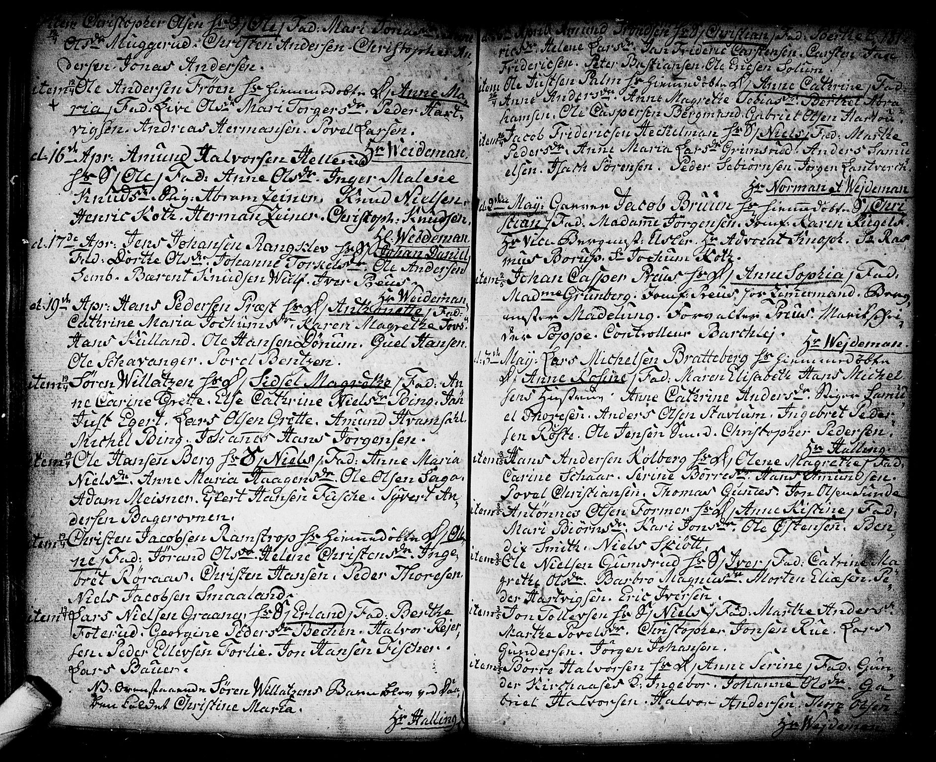 Kongsberg kirkebøker, SAKO/A-22/F/Fa/L0006: Ministerialbok nr. I 6, 1783-1797, s. 181