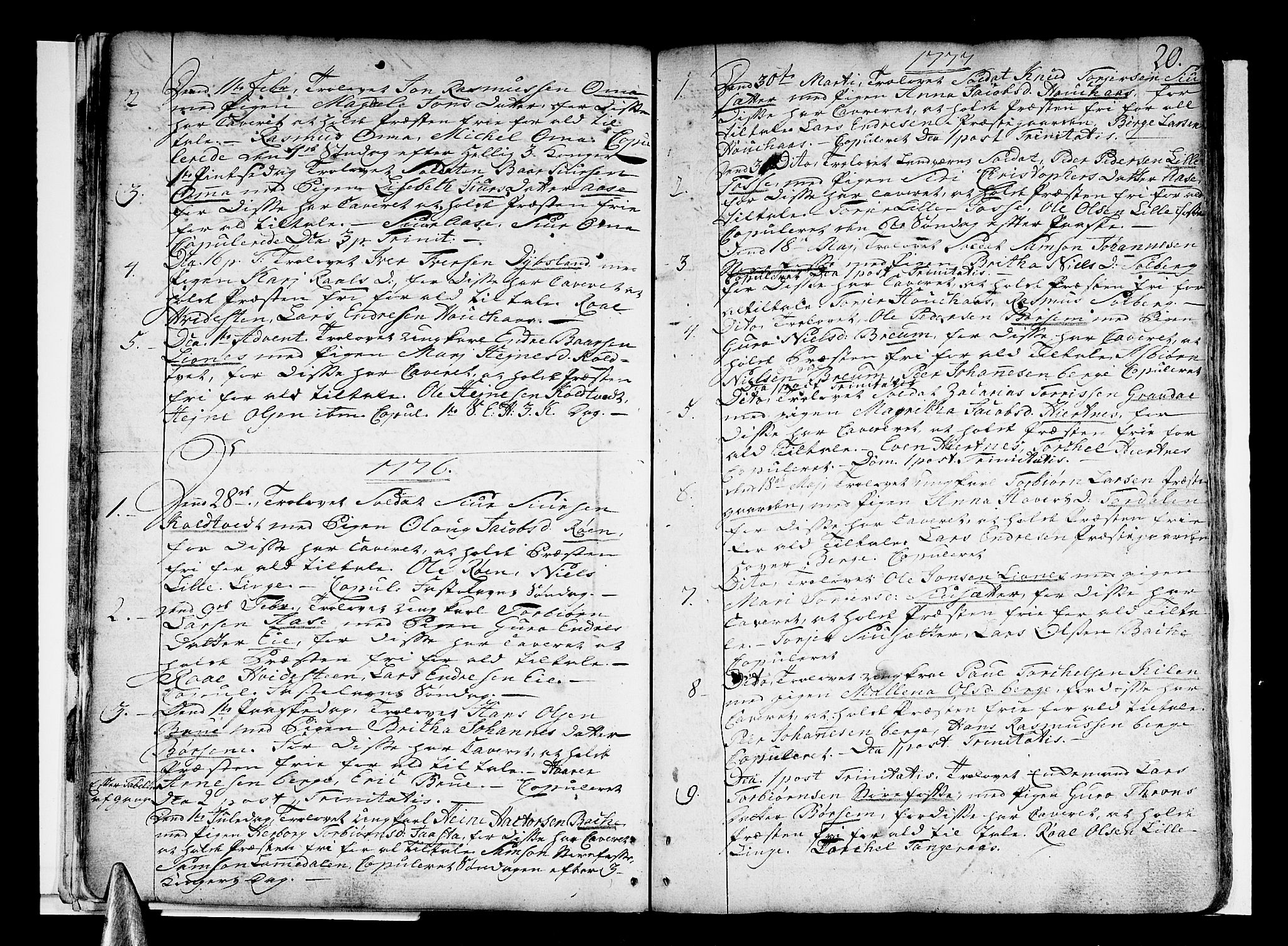 Strandebarm sokneprestembete, SAB/A-78401/H/Haa: Ministerialbok nr. A 3 /1, 1750-1787, s. 20