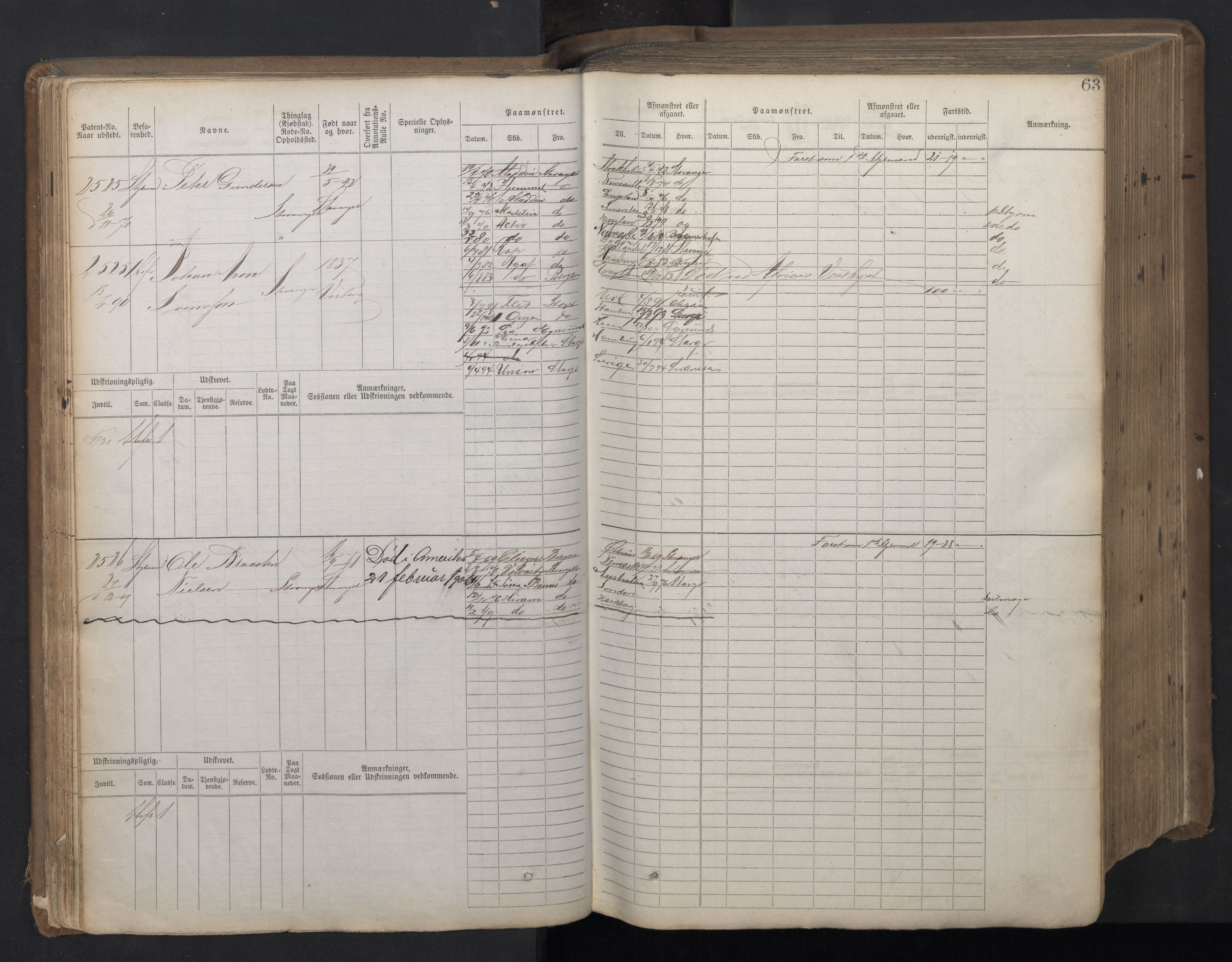 Stavanger sjømannskontor, AV/SAST-A-102006/F/Fb/Fbb/L0018: Sjøfartshovedrulle patnentnr. 2402-3602 (dublett), 1869, s. 66