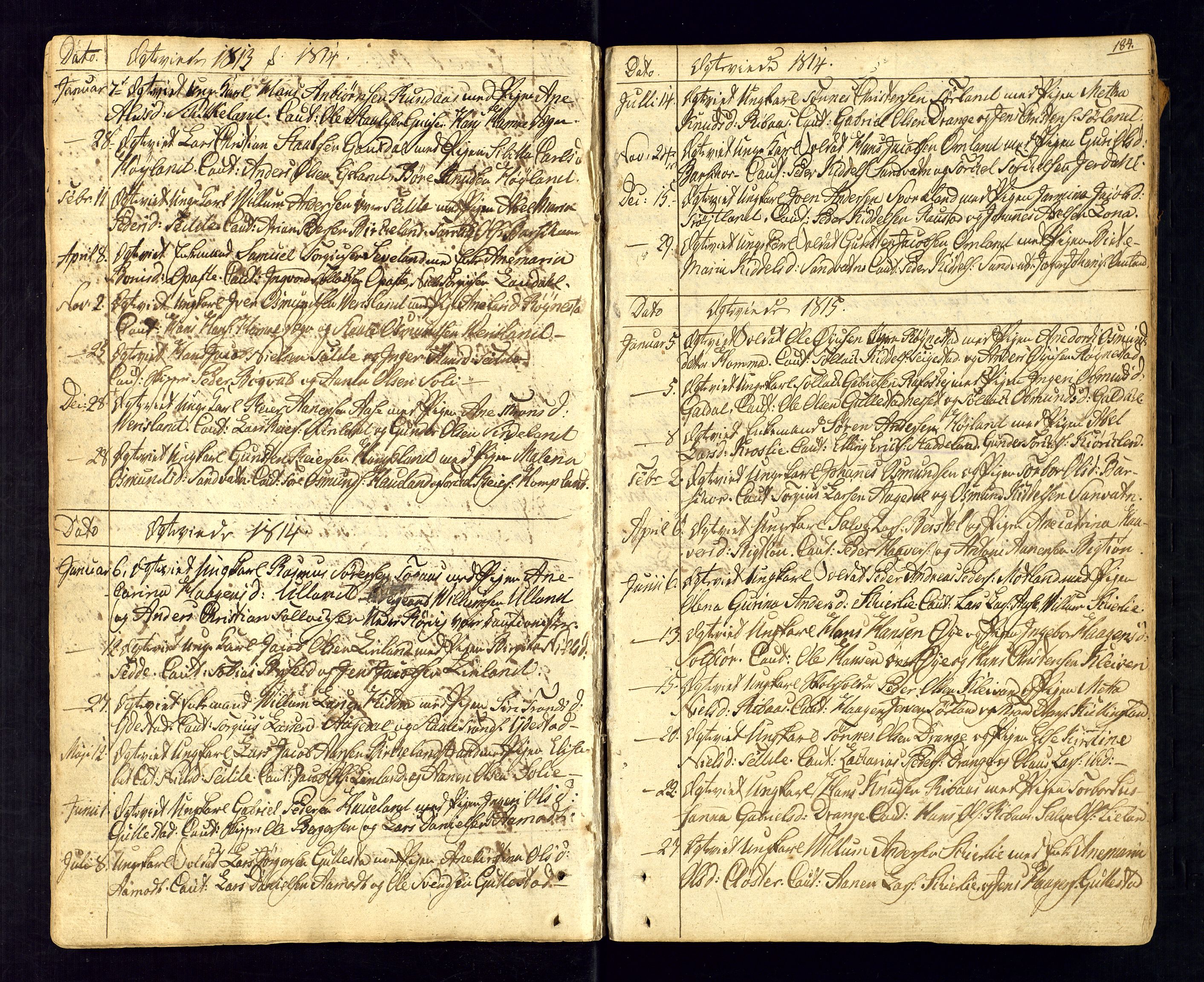 Kvinesdal sokneprestkontor, SAK/1111-0026/F/Fa/Fab/L0002: Ministerialbok nr. A 2, 1789-1815, s. 184
