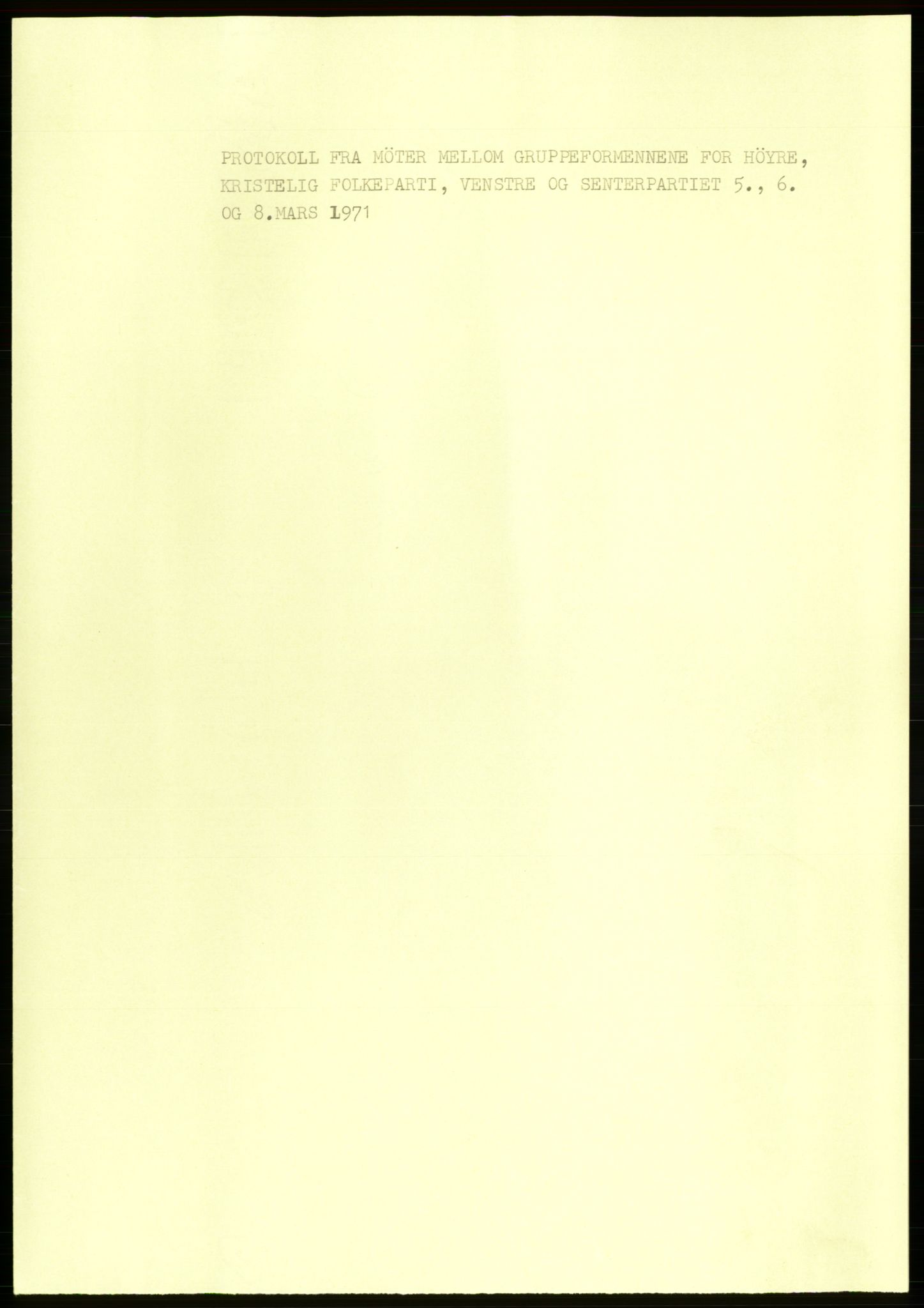 Forhandlingsmøtene mars 1971 mellom Høyre, Kristelig Folkeparti, Senterpartiet og Venstre om dannelse av regjering, RA/PA-0416/A/L0002: --, 1971, s. 235