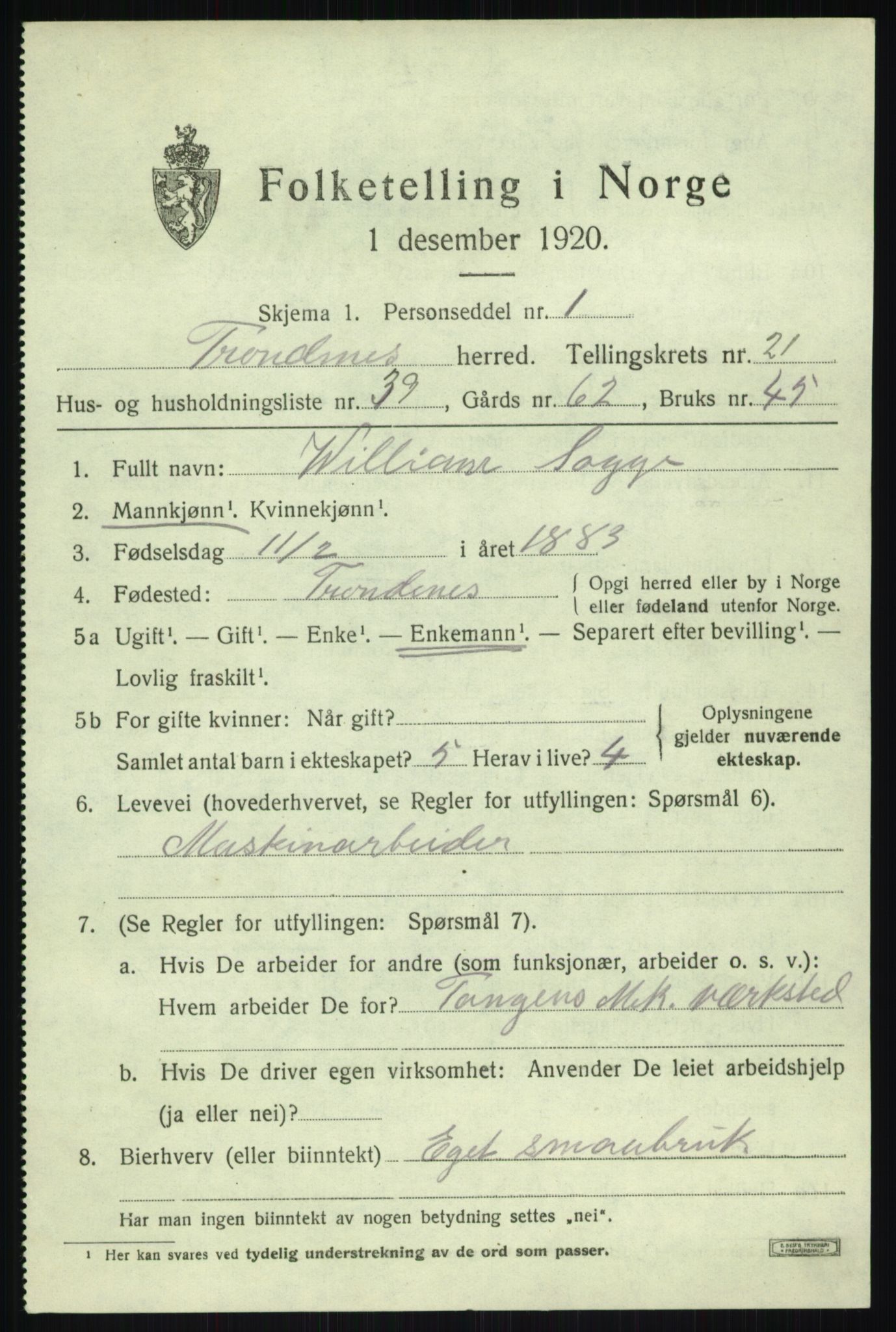 SATØ, Folketelling 1920 for 1914 Trondenes herred, 1920, s. 17030