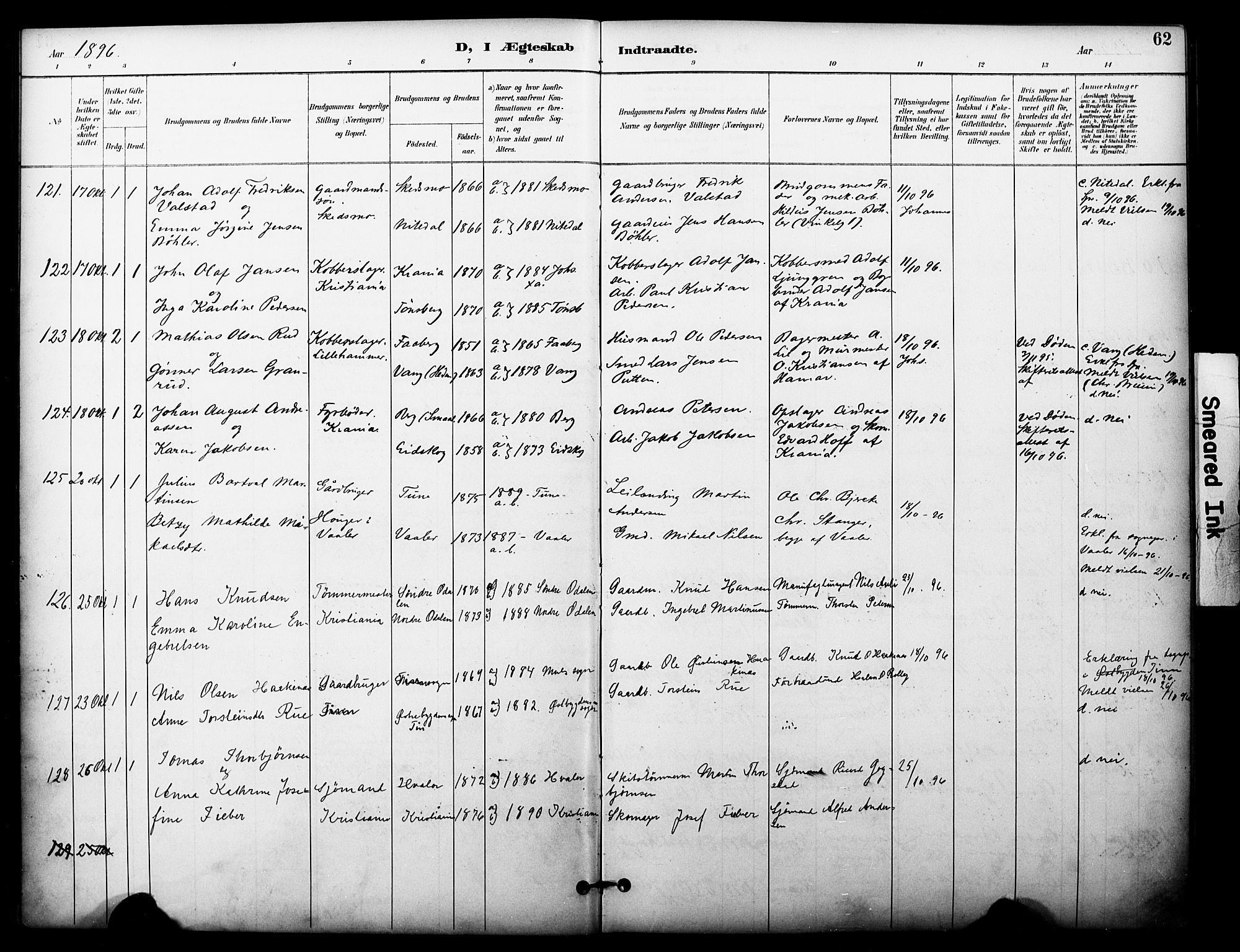 Johannes prestekontor Kirkebøker, AV/SAO-A-10852/F/Fa/L0006: Ministerialbok nr. 6, 1893-1906, s. 62