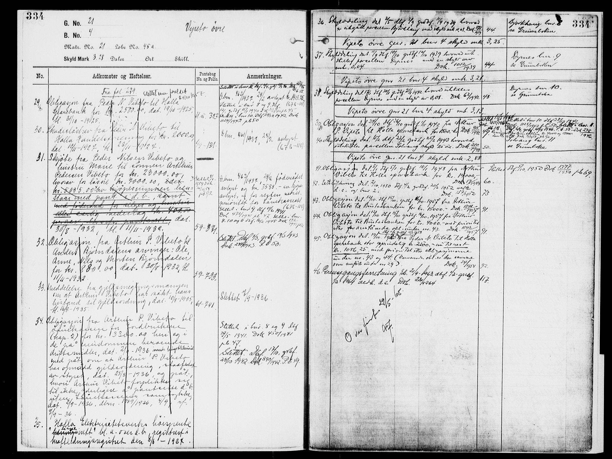 Nedre Telemark sorenskriveri, AV/SAKO-A-135/G/Gb/Gbg/L0001: Panteregister nr. VII 1, s. 334