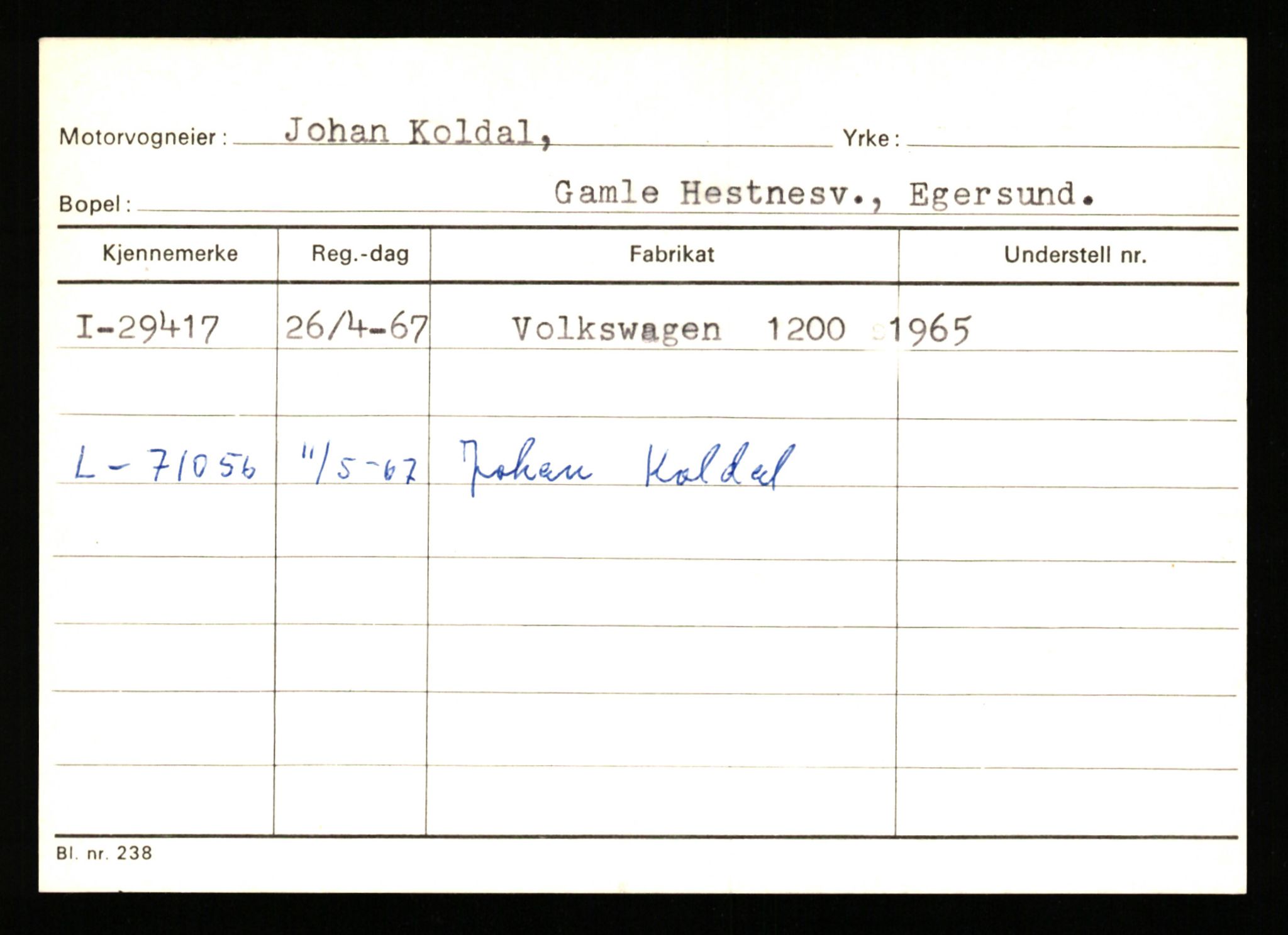 Stavanger trafikkstasjon, SAST/A-101942/0/G/L0005: Registreringsnummer: 23000 - 34245, 1930-1971, s. 2011