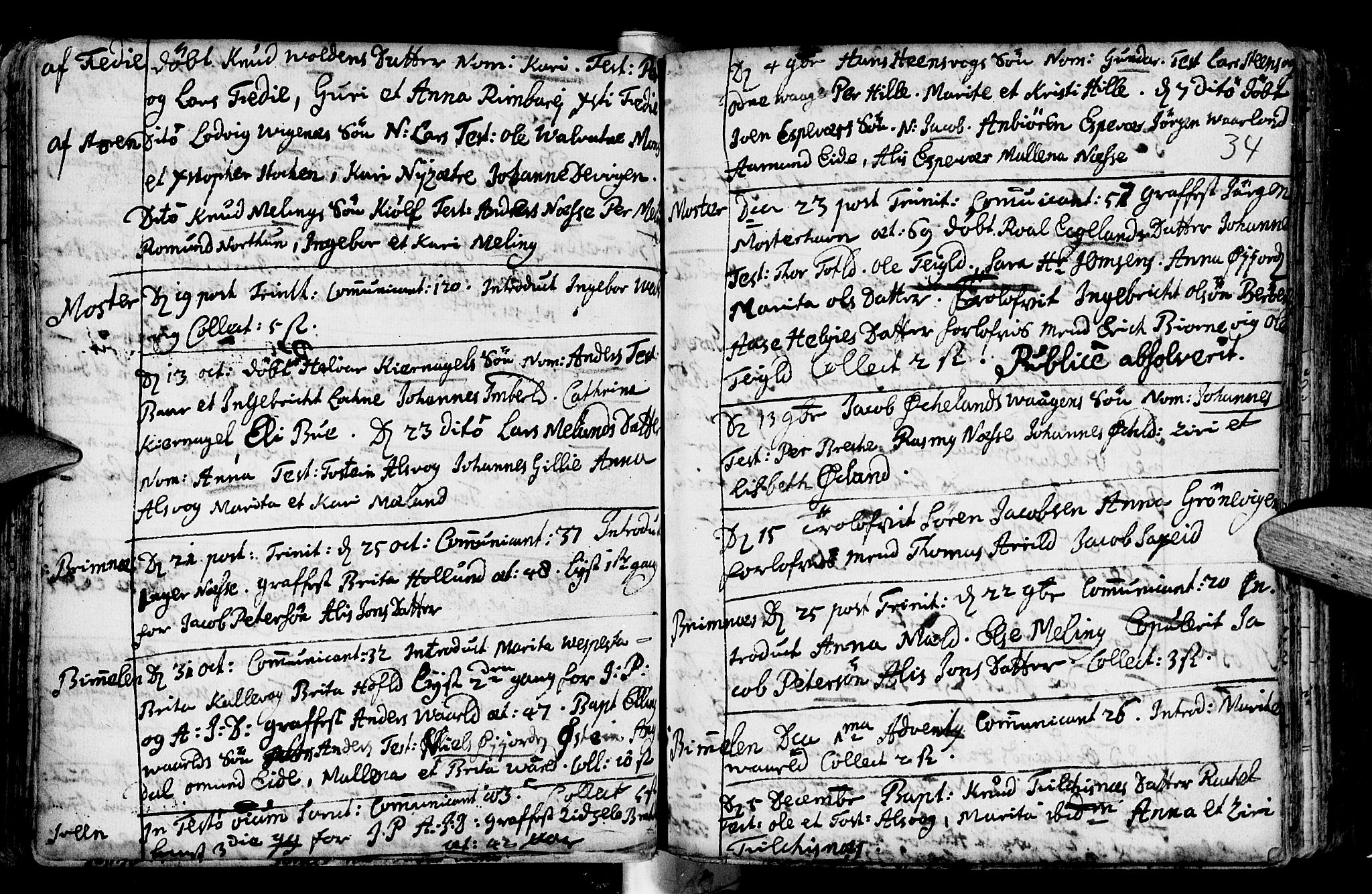 Finnås sokneprestembete, AV/SAB-A-99925/H/Ha/Haa/Haaa/L0001: Ministerialbok nr. A 1, 1718-1744, s. 34