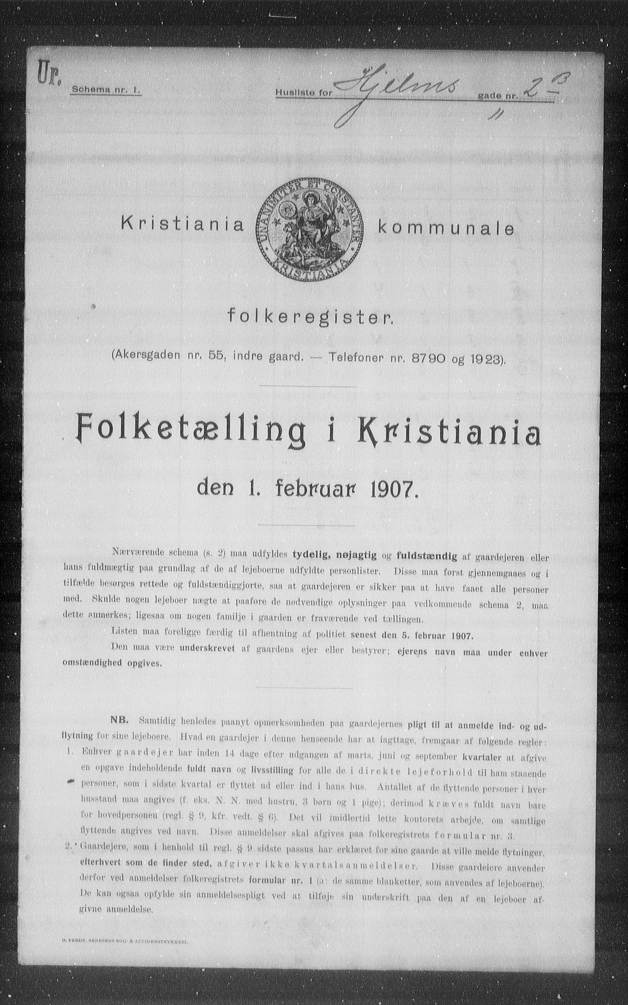 OBA, Kommunal folketelling 1.2.1907 for Kristiania kjøpstad, 1907, s. 20627