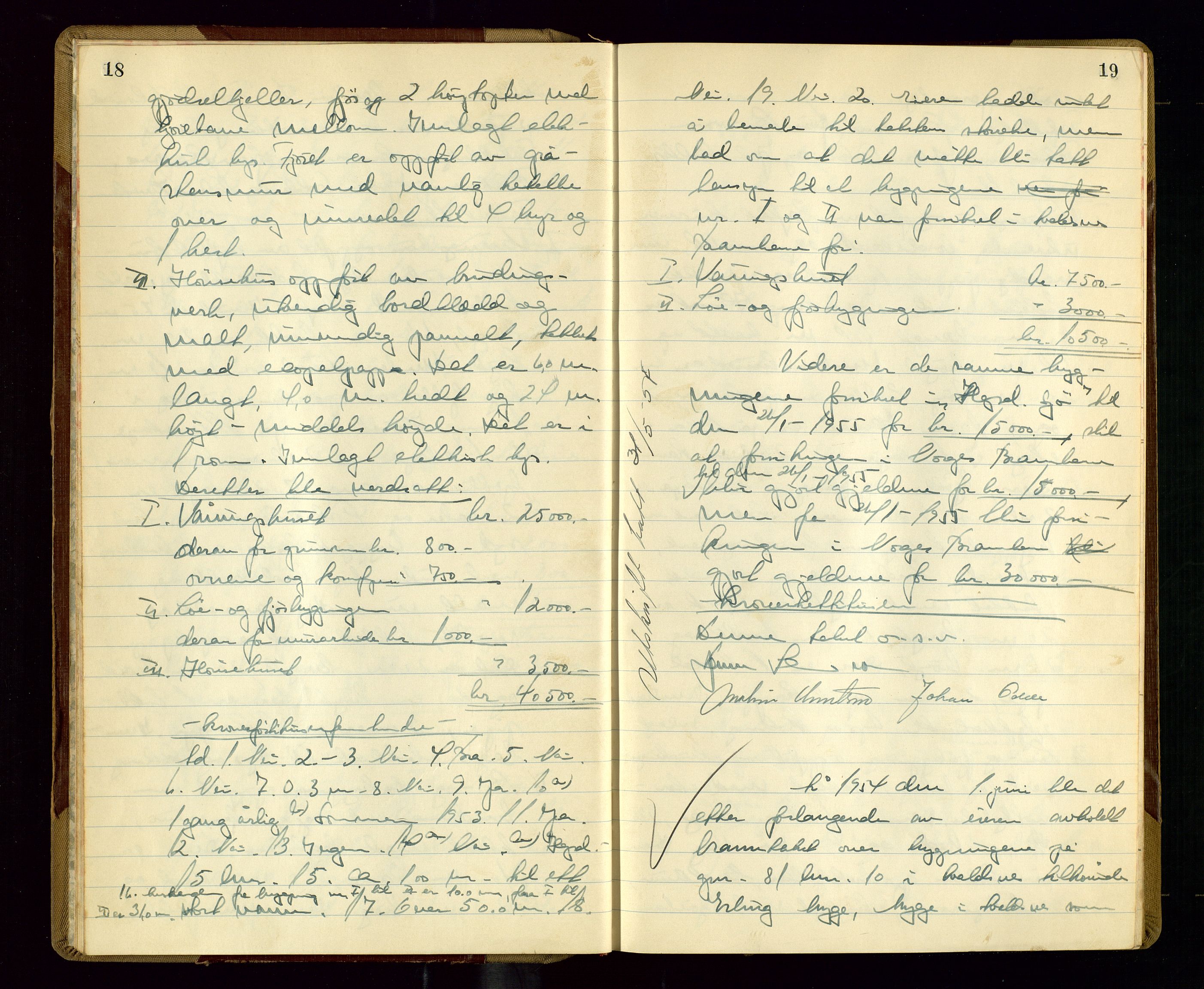 Avaldsnes lensmannskontor, AV/SAST-A-100286/Goa/L0006: "Branntakstprotokoll", 1954, s. 18-19