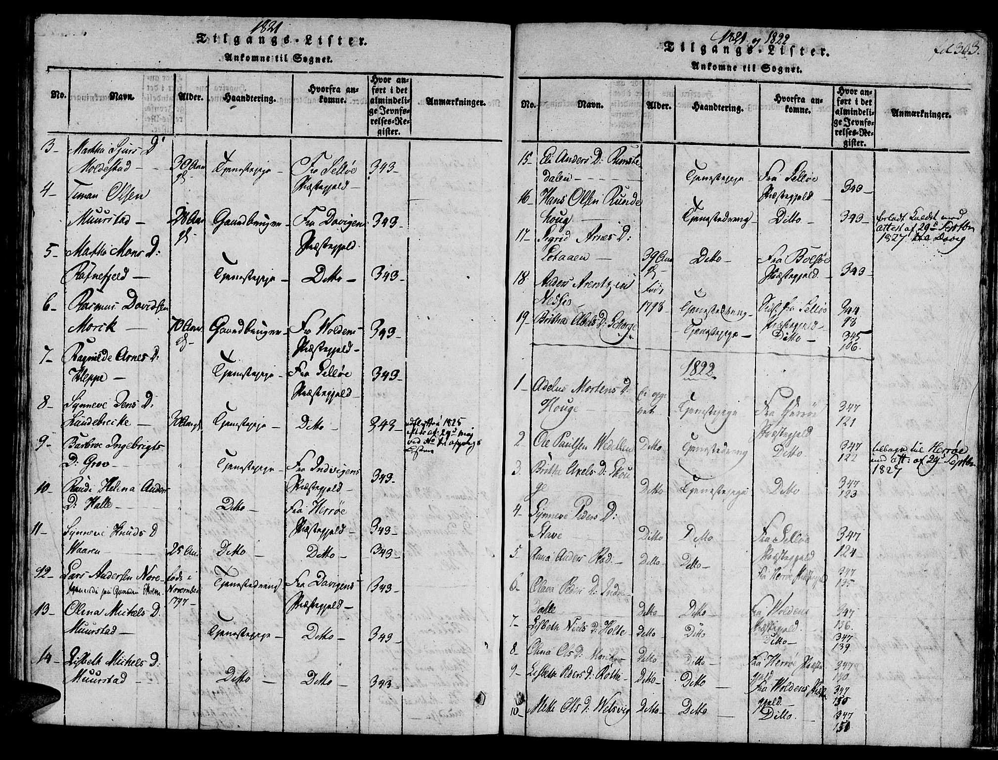 Ministerialprotokoller, klokkerbøker og fødselsregistre - Møre og Romsdal, SAT/A-1454/501/L0004: Ministerialbok nr. 501A04, 1816-1831, s. 303