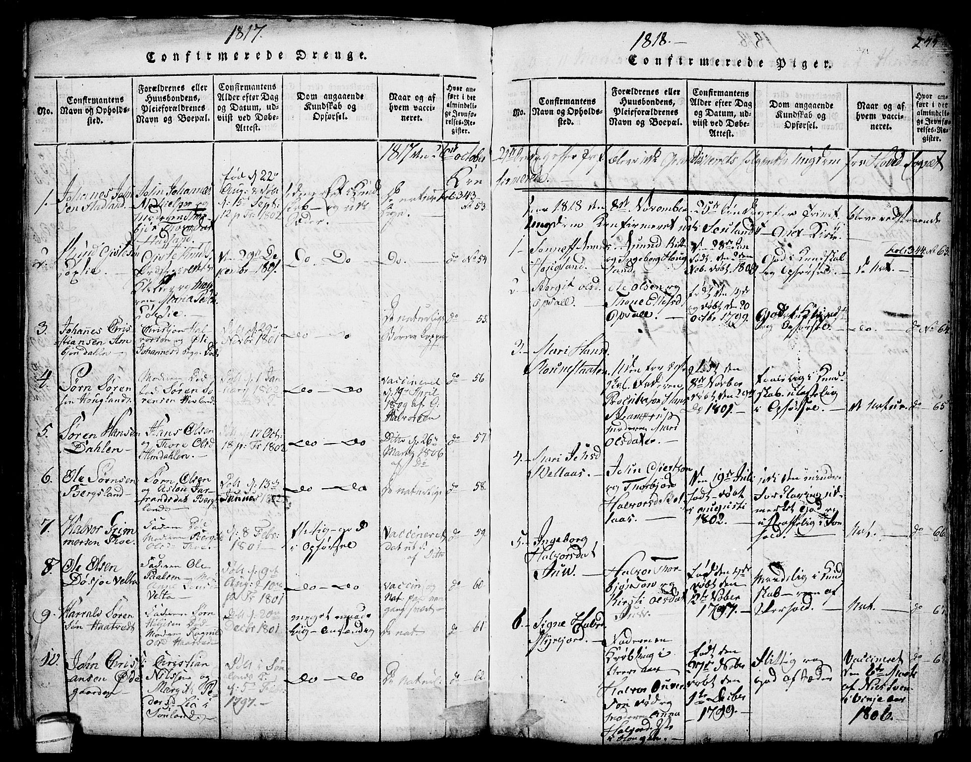 Hjartdal kirkebøker, SAKO/A-270/F/Fa/L0007: Ministerialbok nr. I 7, 1815-1843, s. 245