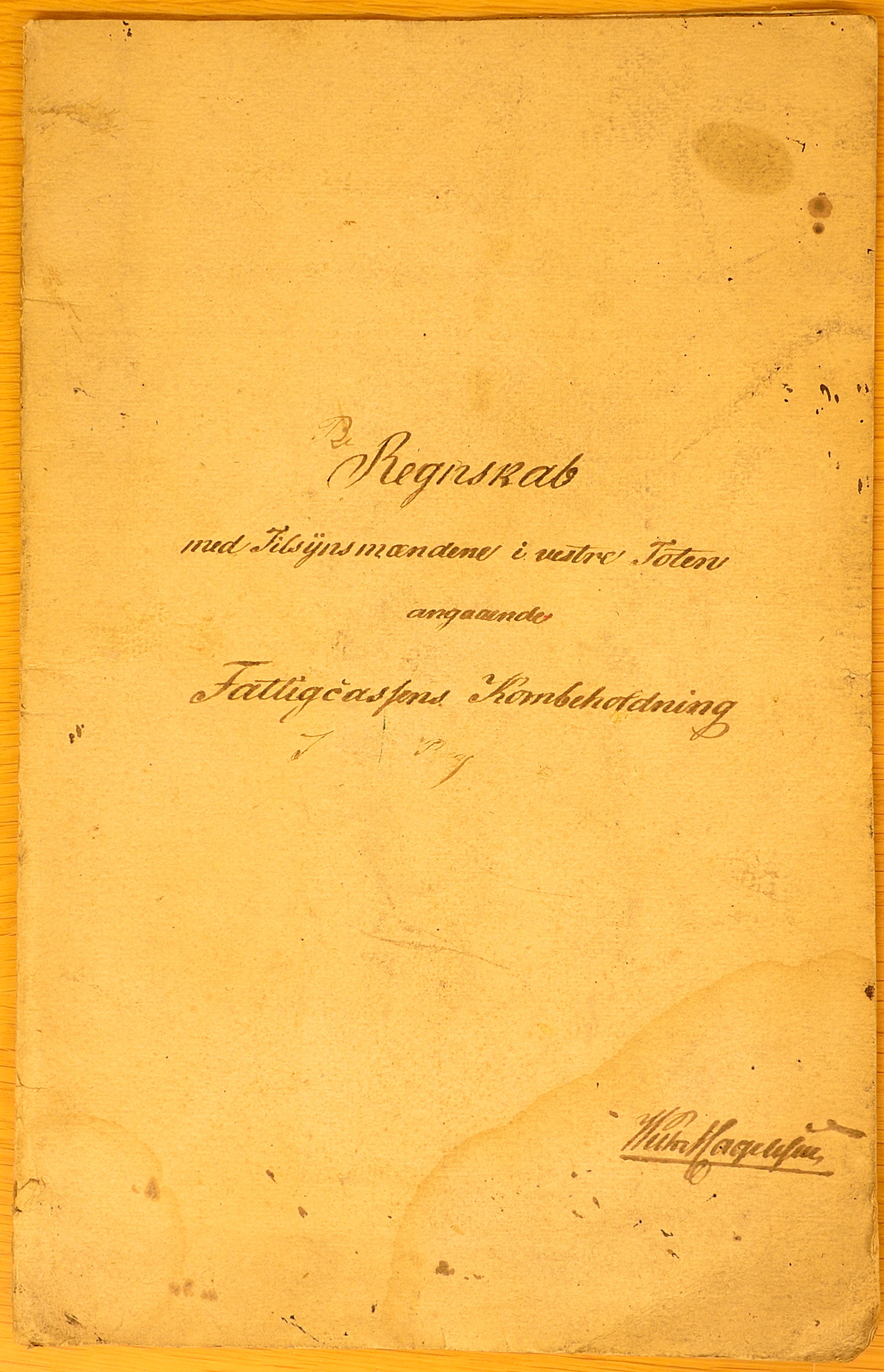 Vestre Toten kommunearkiv*, KVT/-/-/-: Regnskap over Vestre Toten fattigkasses kornbeholdning, 1847-1850