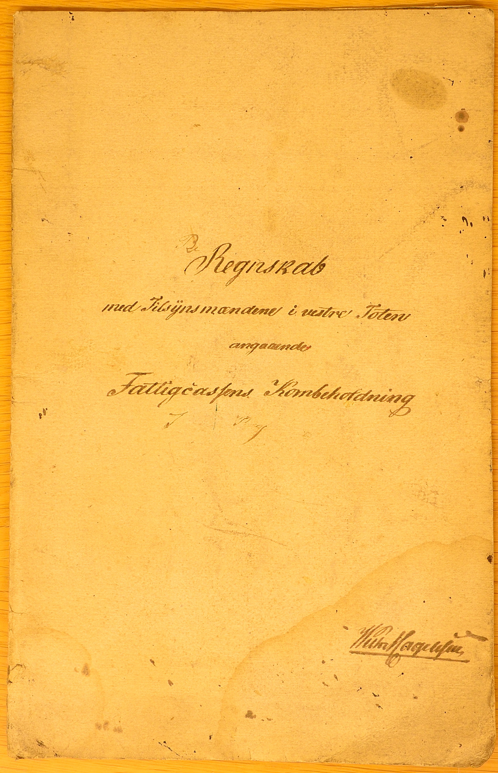 Vestre Toten kommunearkiv*, KVT/-/-/-: Regnskap over Vestre Toten fattigkasses kornbeholdning, 1847-1850