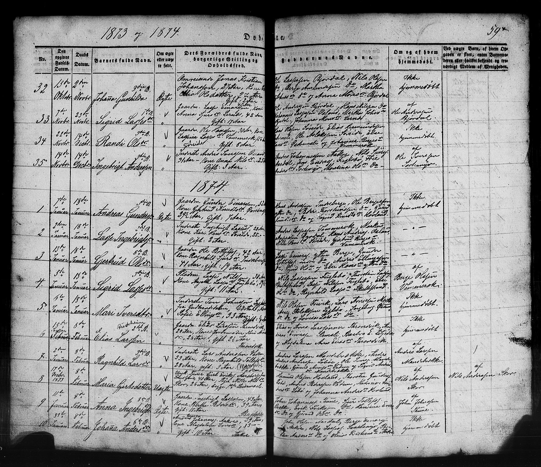 Lavik sokneprestembete, AV/SAB-A-80901: Klokkerbok nr. B 1, 1854-1881, s. 59