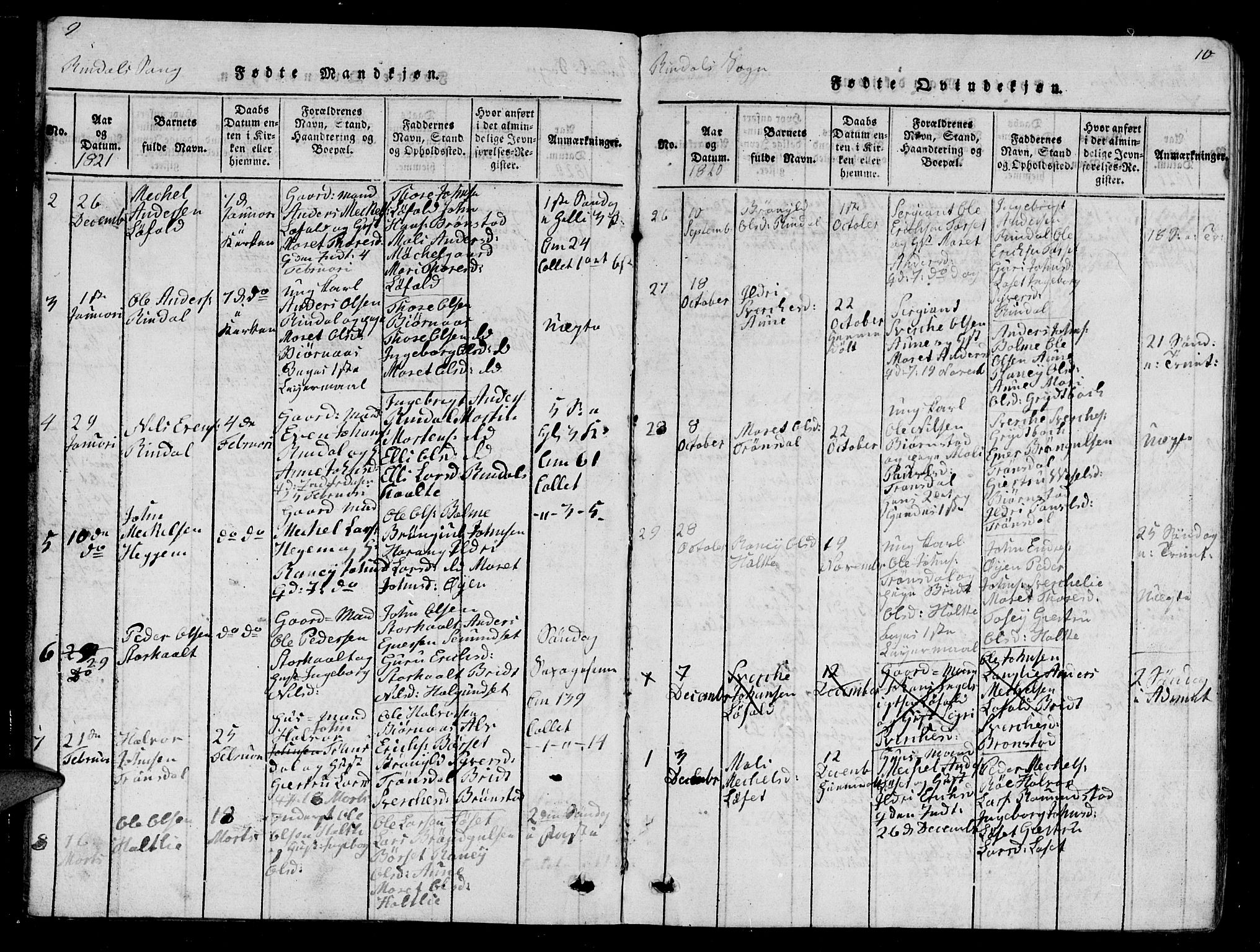 Ministerialprotokoller, klokkerbøker og fødselsregistre - Møre og Romsdal, AV/SAT-A-1454/595/L1050: Klokkerbok nr. 595C02, 1819-1834, s. 9-10