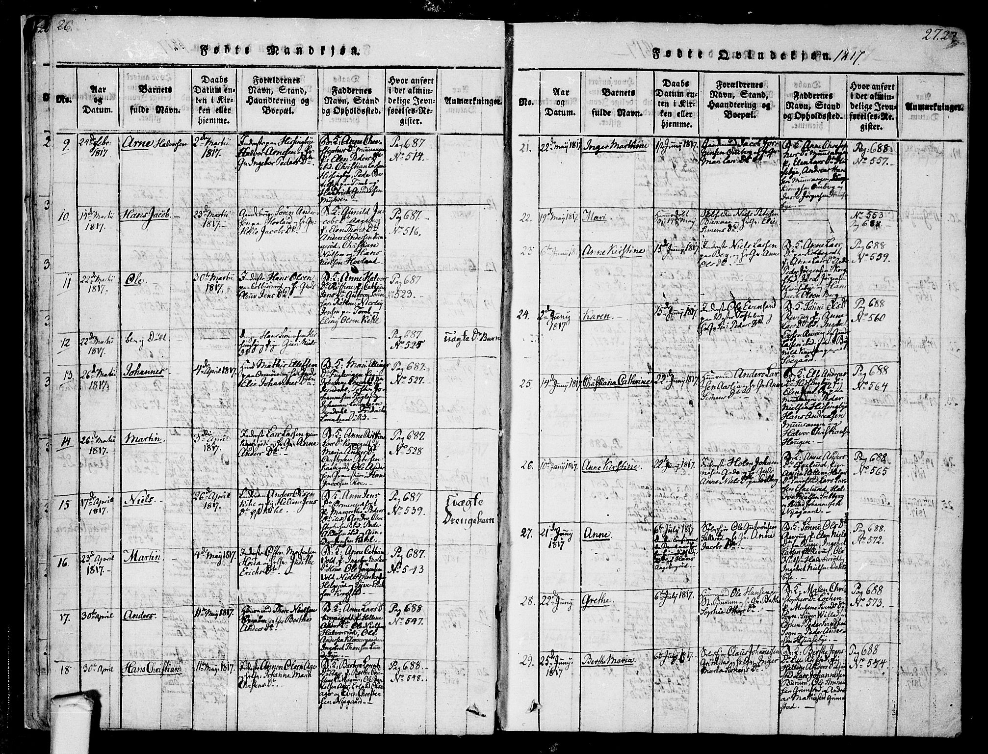 Råde prestekontor kirkebøker, AV/SAO-A-2009/F/Fa/L0004: Ministerialbok nr. 4, 1814-1830, s. 26-27