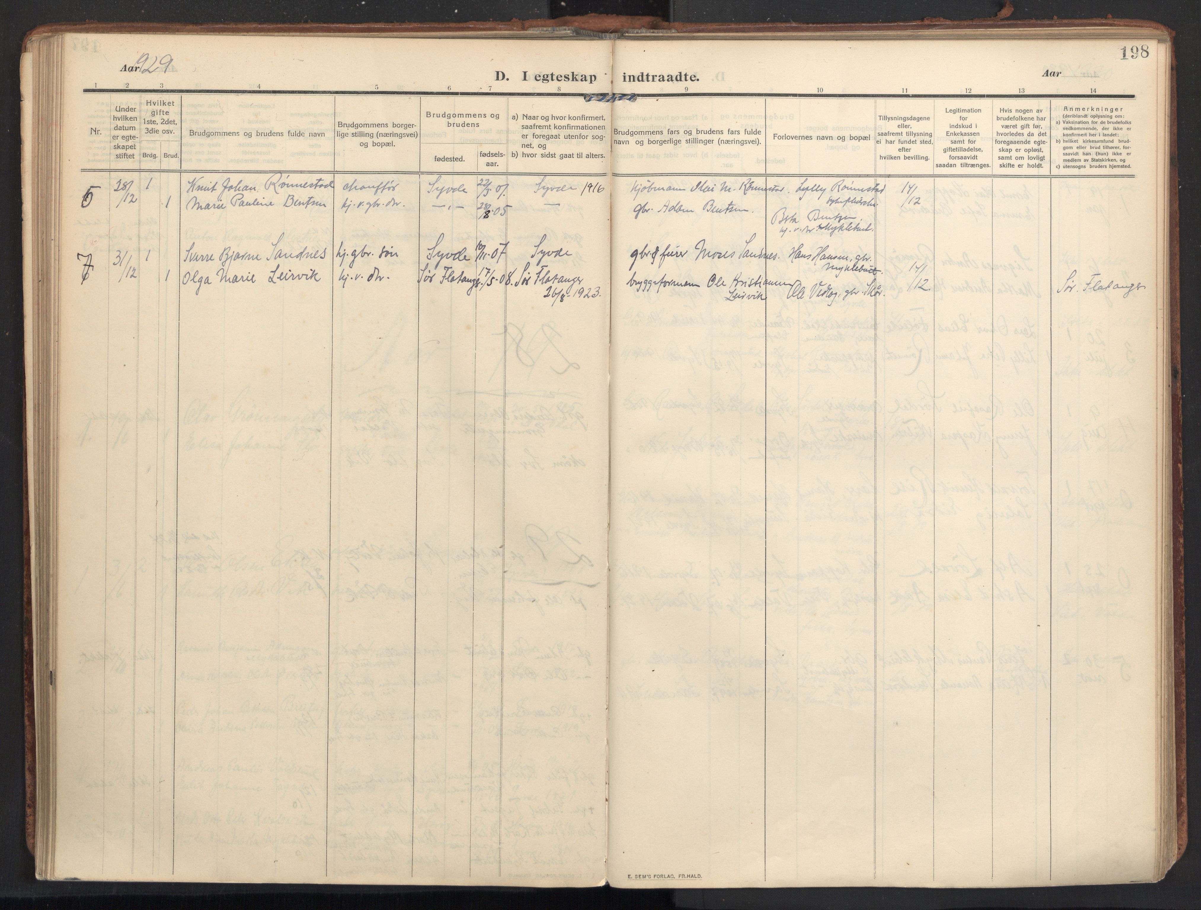 Ministerialprotokoller, klokkerbøker og fødselsregistre - Møre og Romsdal, AV/SAT-A-1454/502/L0026: Ministerialbok nr. 502A04, 1909-1933, s. 198