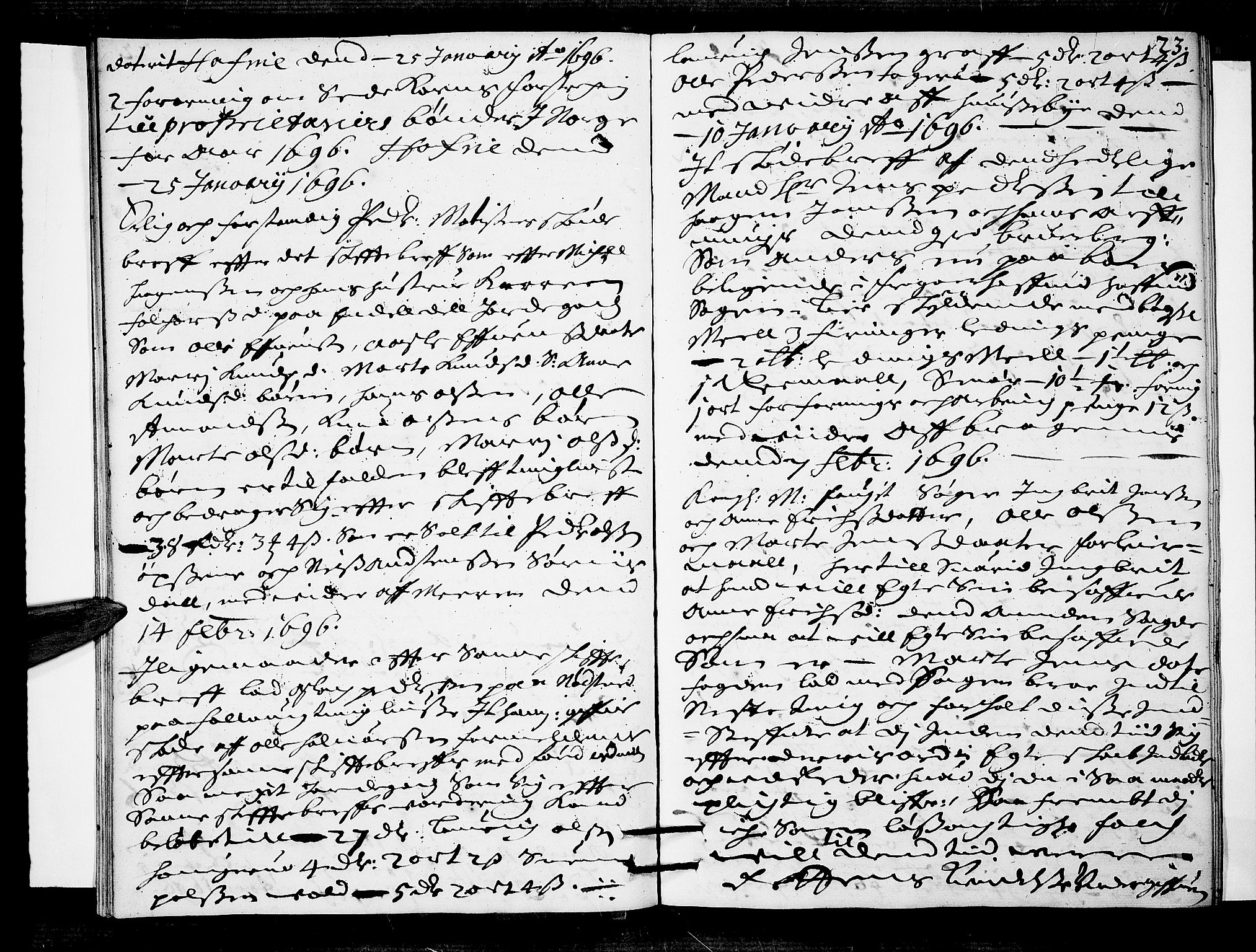Lier, Røyken og Hurum sorenskriveri, AV/SAKO-A-89/F/Fa/L0036: Tingbok, 1695-1696, s. 23