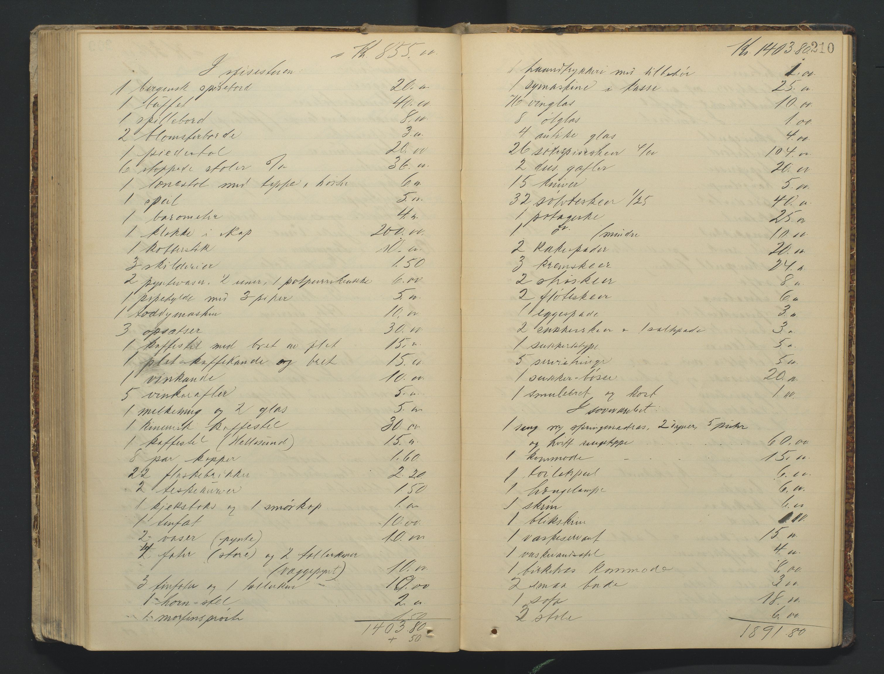 Torridal sorenskriveri, AV/SAK-1221-0012/H/Hc/L0012: Skifteregistreringsprotokoll Søgne og Greipstad lensmannsdistrikt nr. 2, 1903-1918, s. 210