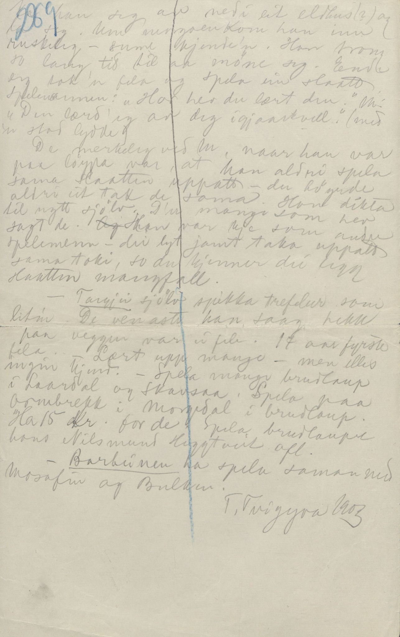 Rikard Berge, TEMU/TGM-A-1003/F/L0004/0044: 101-159 / 147 Visa om Storegut 4 vers. Også diverse kjelder. , 1906-1908, s. 289
