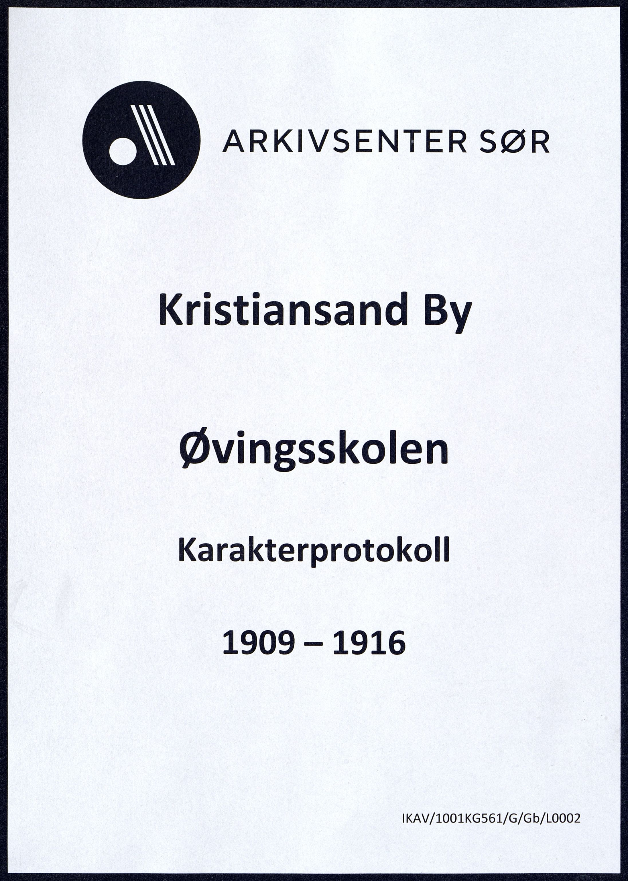 Kristiansand By - Øvingsskolen, ARKSOR/1001KG561/G/Gb/L0002/0008: Karakterprotokoller / Karakterprotokoll, 1909-1916