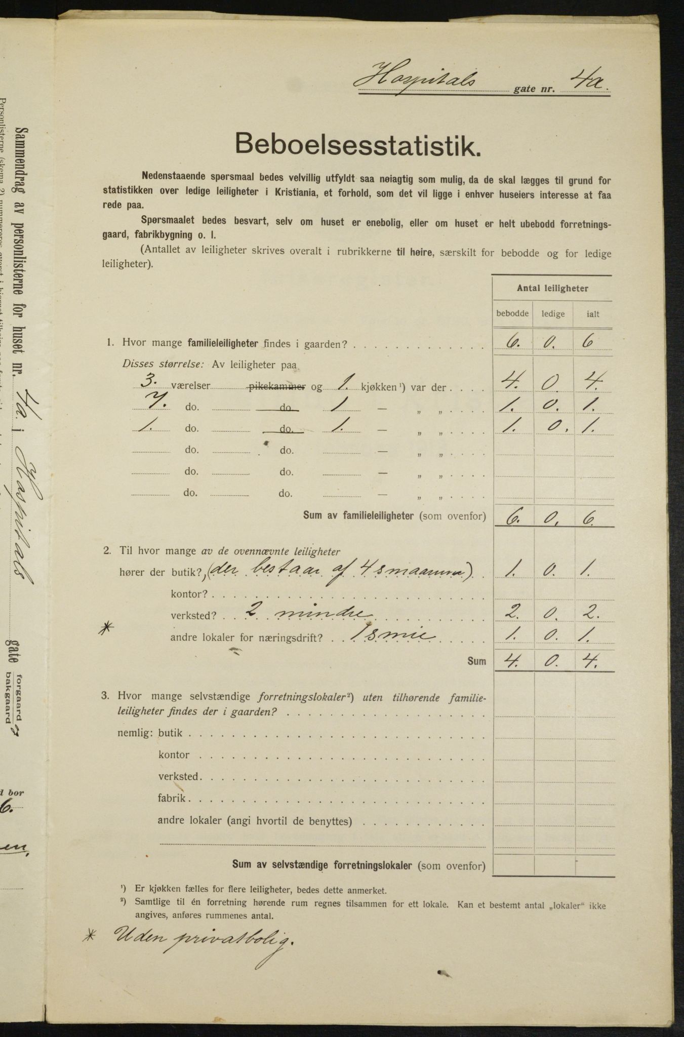 OBA, Kommunal folketelling 1.2.1913 for Kristiania, 1913, s. 41251