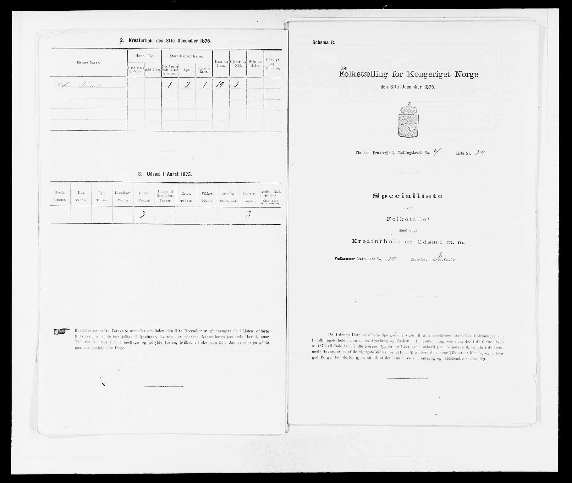 SAB, Folketelling 1875 for 1218P Finnås prestegjeld, 1875, s. 598