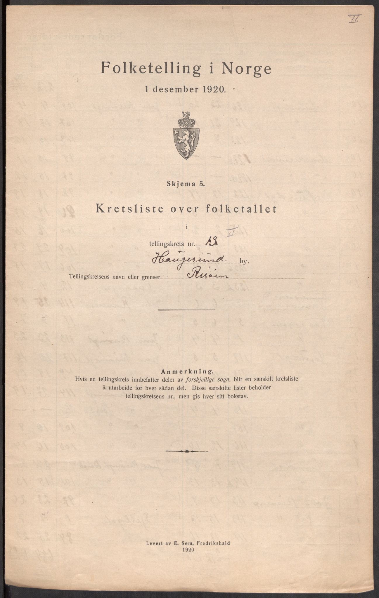 SAST, Folketelling 1920 for 1106 Haugesund kjøpstad, 1920, s. 63