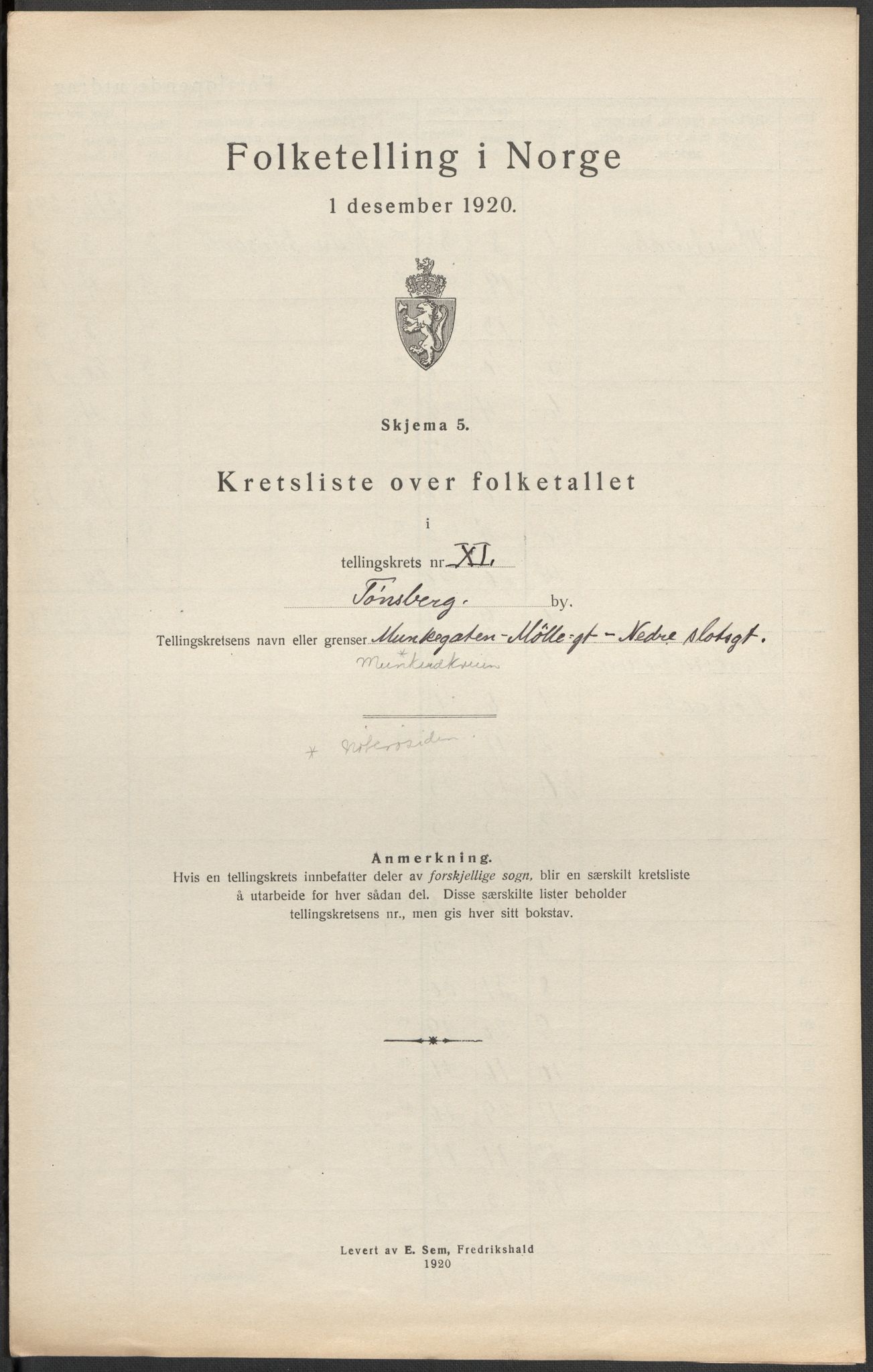 SAKO, Folketelling 1920 for 0705 Tønsberg kjøpstad, 1920, s. 27