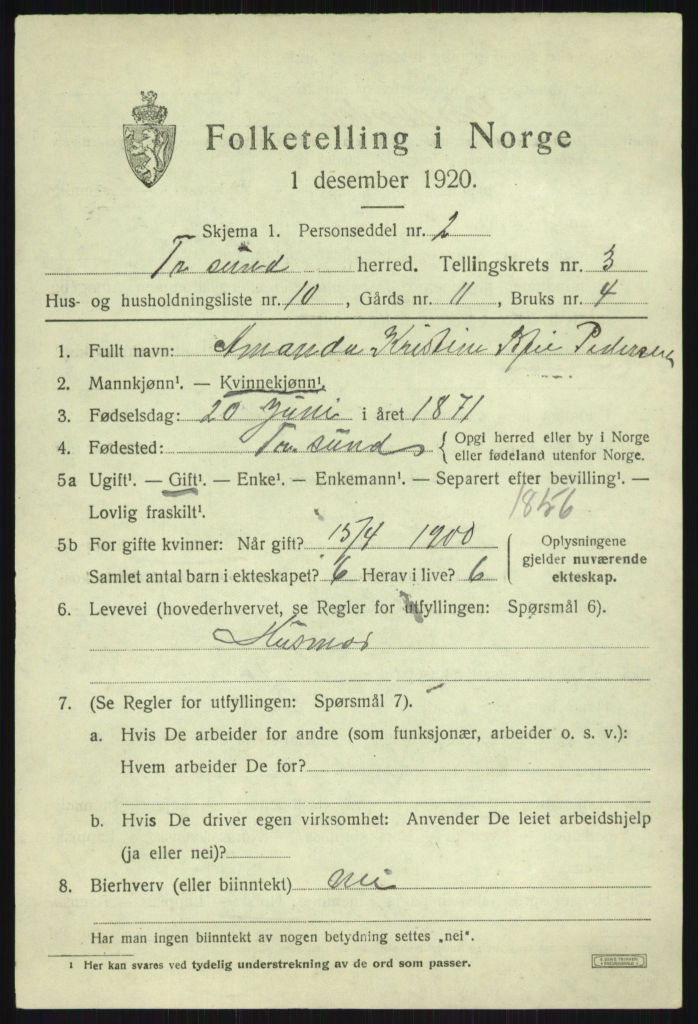 SATØ, Folketelling 1920 for 1934 Tromsøysund herred, 1920, s. 2814