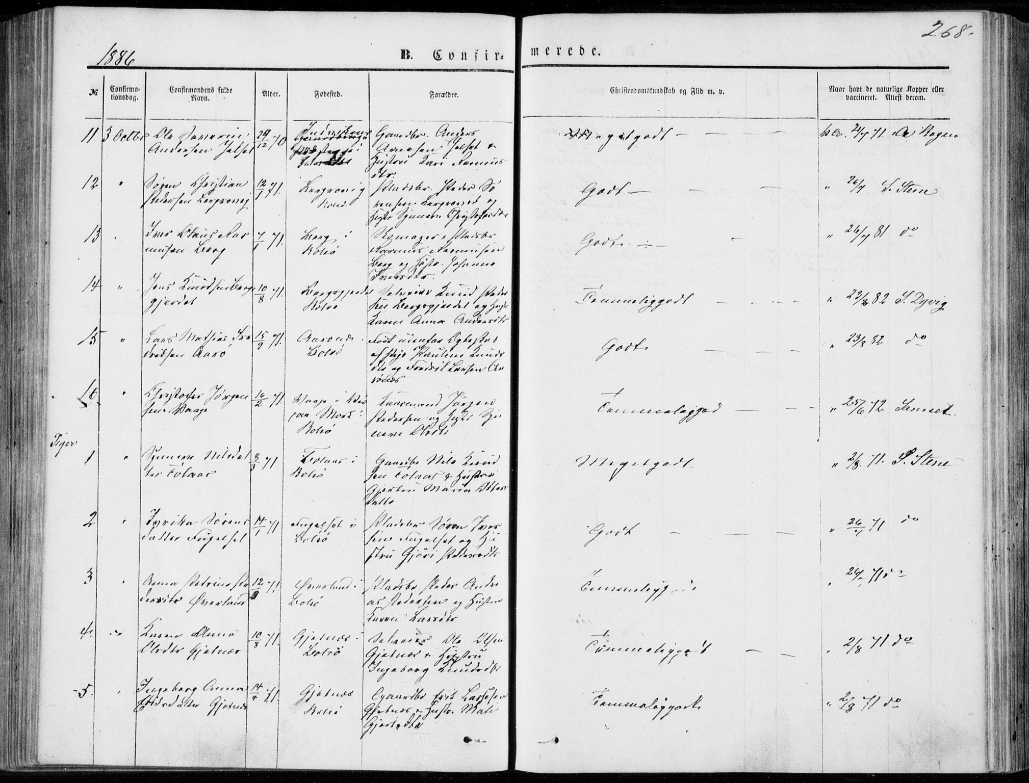 Ministerialprotokoller, klokkerbøker og fødselsregistre - Møre og Romsdal, AV/SAT-A-1454/555/L0655: Ministerialbok nr. 555A05, 1869-1886, s. 268