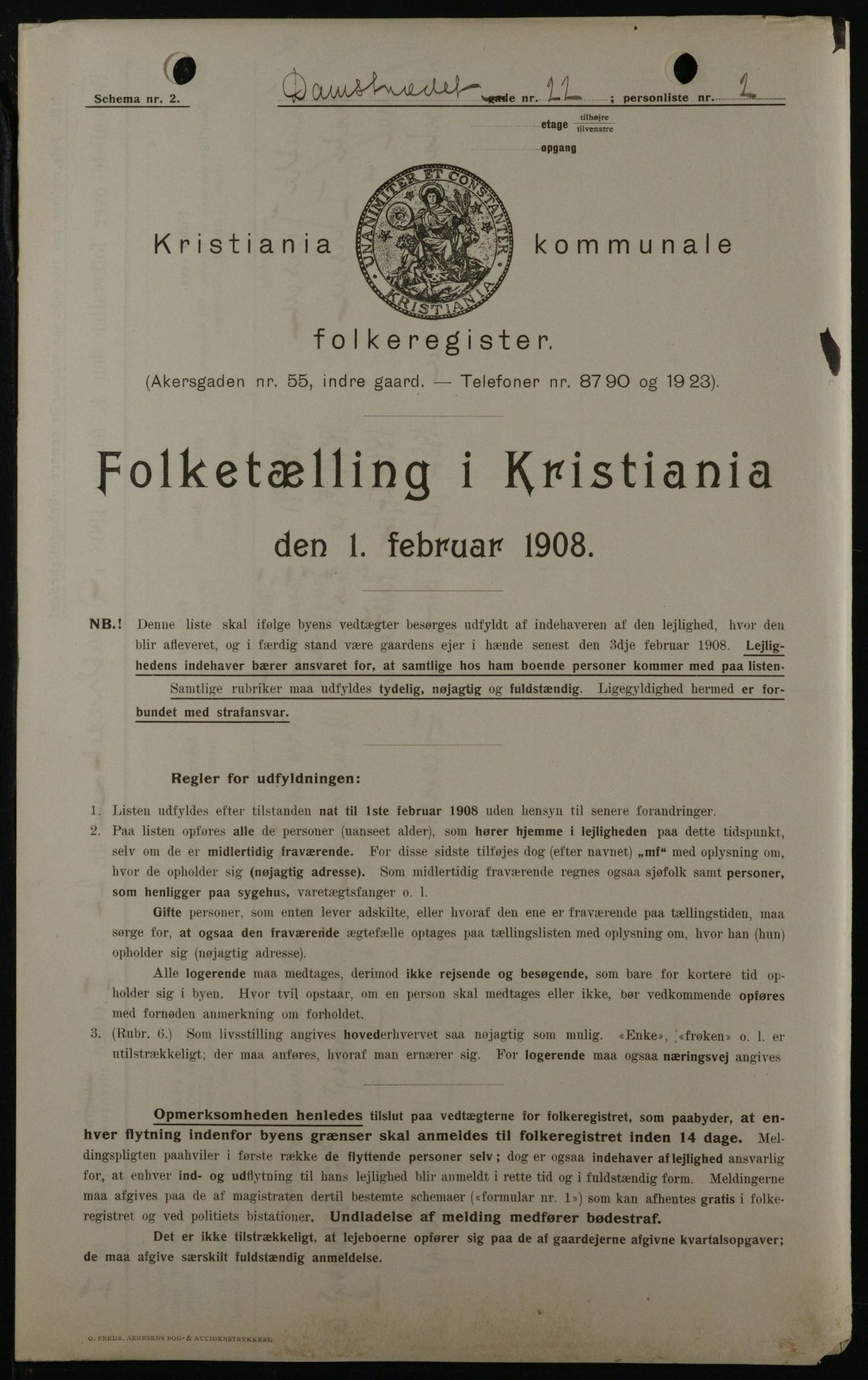 OBA, Kommunal folketelling 1.2.1908 for Kristiania kjøpstad, 1908, s. 13620