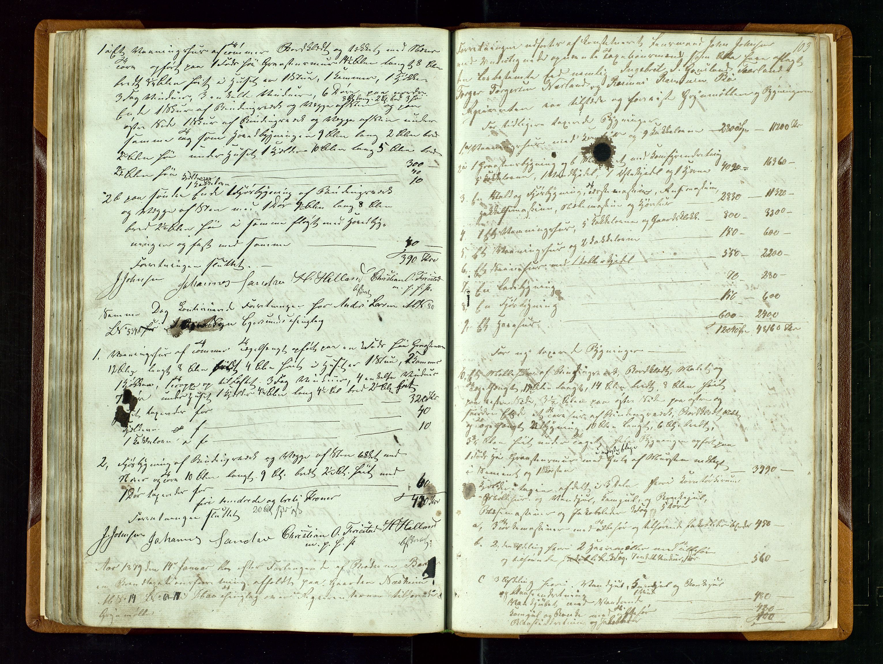 Hå lensmannskontor, AV/SAST-A-100456/Goa/L0001: Takstprotokoll-Valle skipreie, 1846-1883, s. 102b-103a
