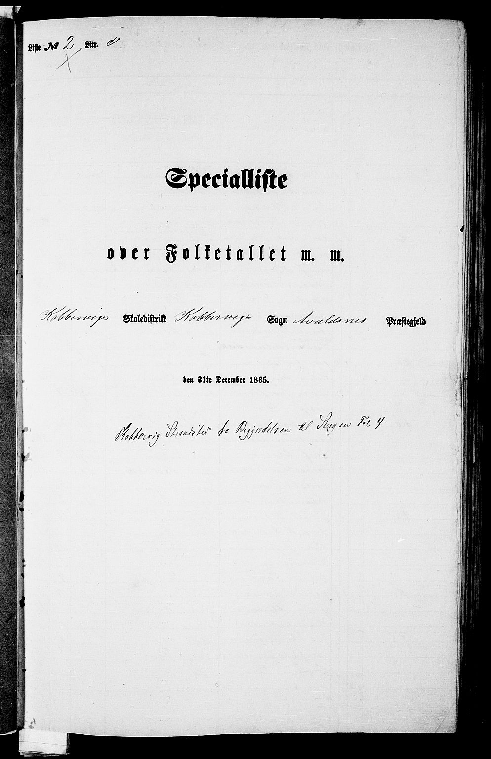 RA, Folketelling 1865 for 1147P Avaldsnes prestegjeld, 1865, s. 52