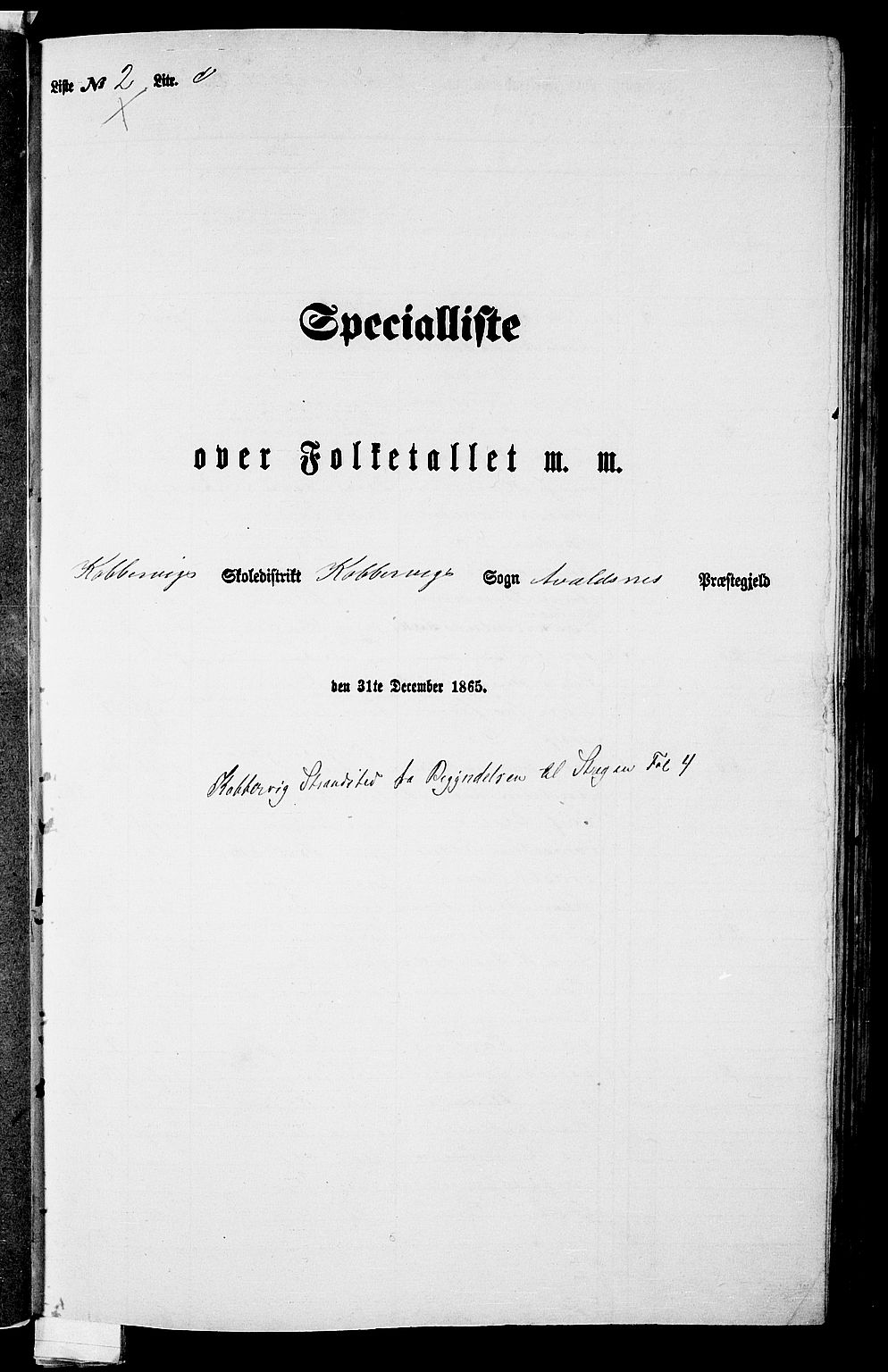 RA, Folketelling 1865 for 1147P Avaldsnes prestegjeld, 1865, s. 52