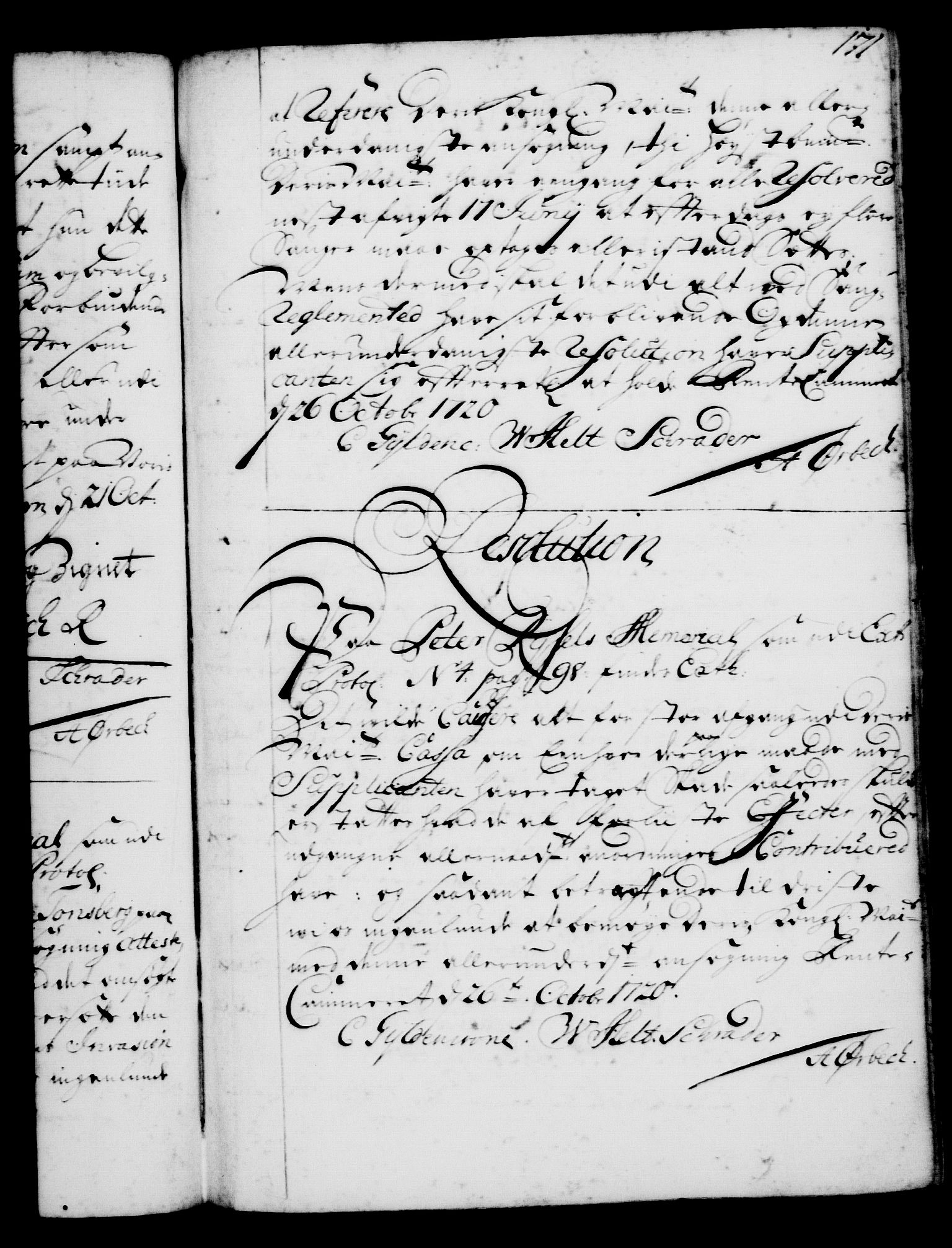 Rentekammeret, Kammerkanselliet, AV/RA-EA-3111/G/Gg/Gga/L0001: Norsk ekspedisjonsprotokoll med register (merket RK 53.1), 1720-1723, s. 171